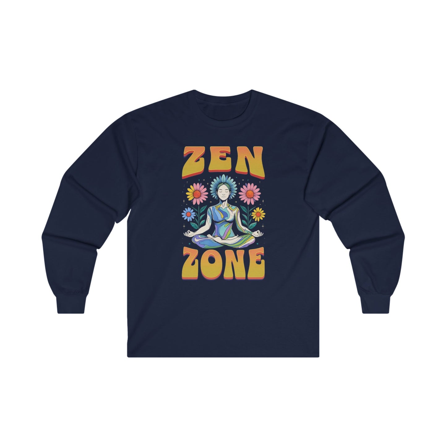 Zen Zone Yoga TShirt for Yoga Lover gifts for Christmas present for yogi gift for Womens Yoga Top Long Sleeved Yoga TShirts Long Sleeve