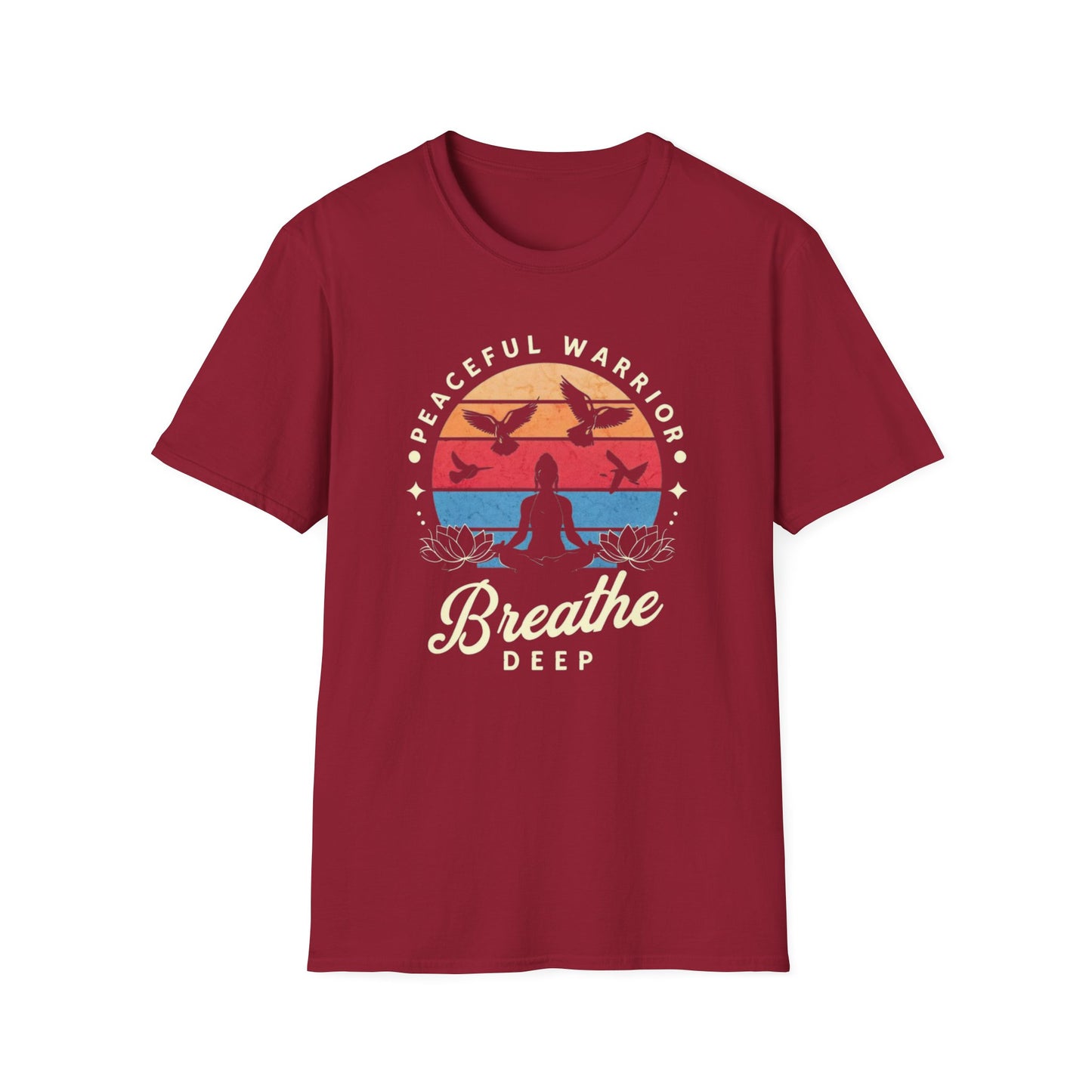Yoga T Shirt for Yoga Lover gifts for Gym Tshirt Workout Tops for Women gift Peaceful Warrior Tee Breathe Deeply Tee Shirts for Yoga gift