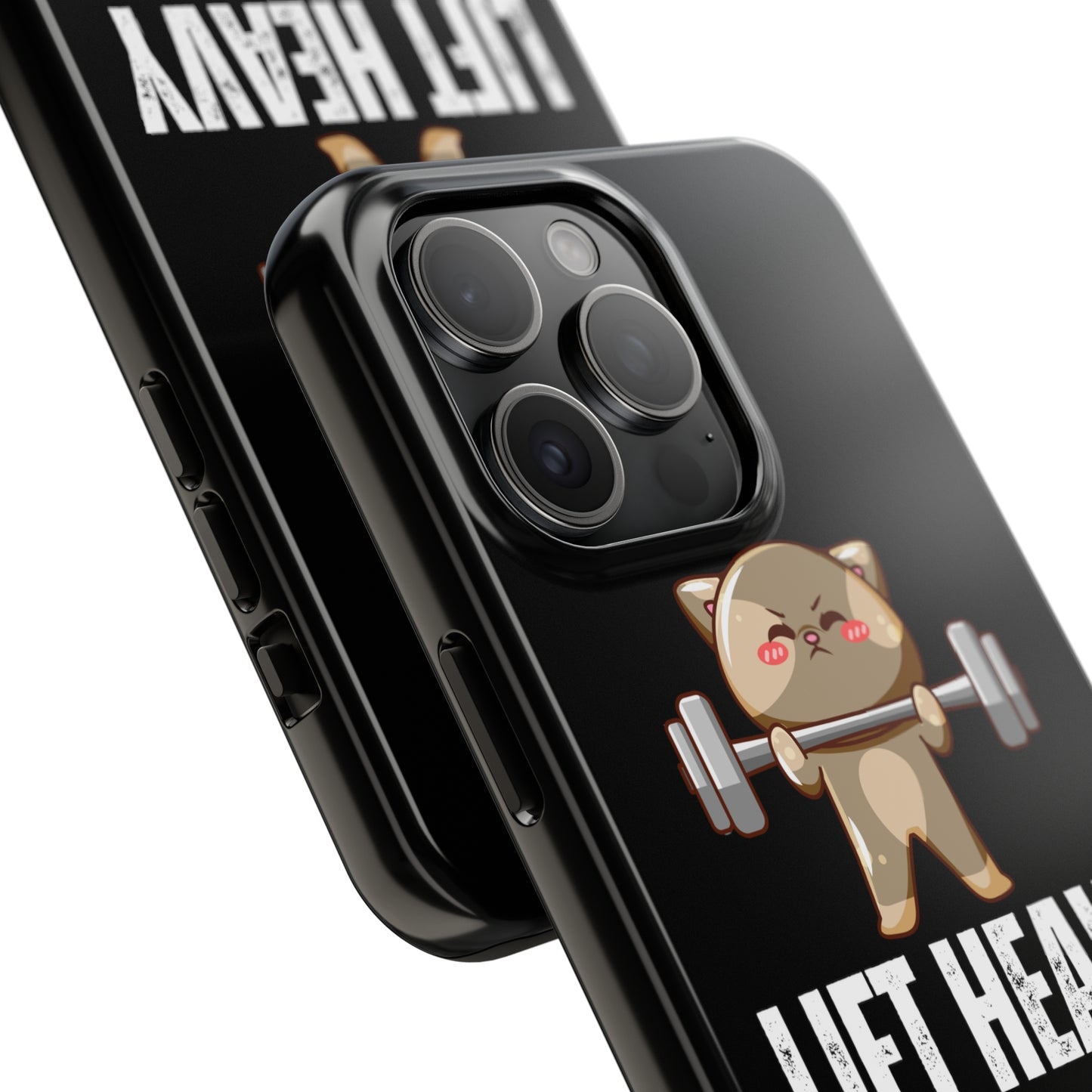 Funny Cat iPhone Case for Gym lover gift for Fitness Lover Cat Lifting Weights Lift HEAVY Pet CATS protective case