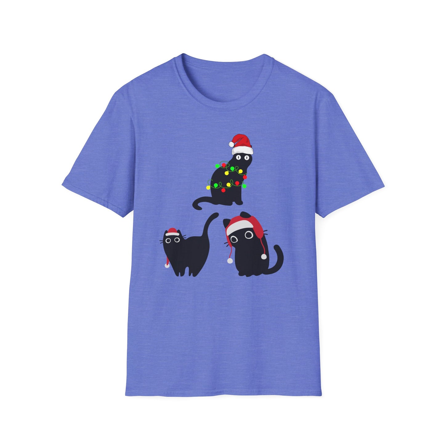 Christmas Cat T-shirt for Black Cat Lover gift for Christmas Kitty Tshirts for Cat Mom present for Christmas T Shirt for Funny Cats Tees