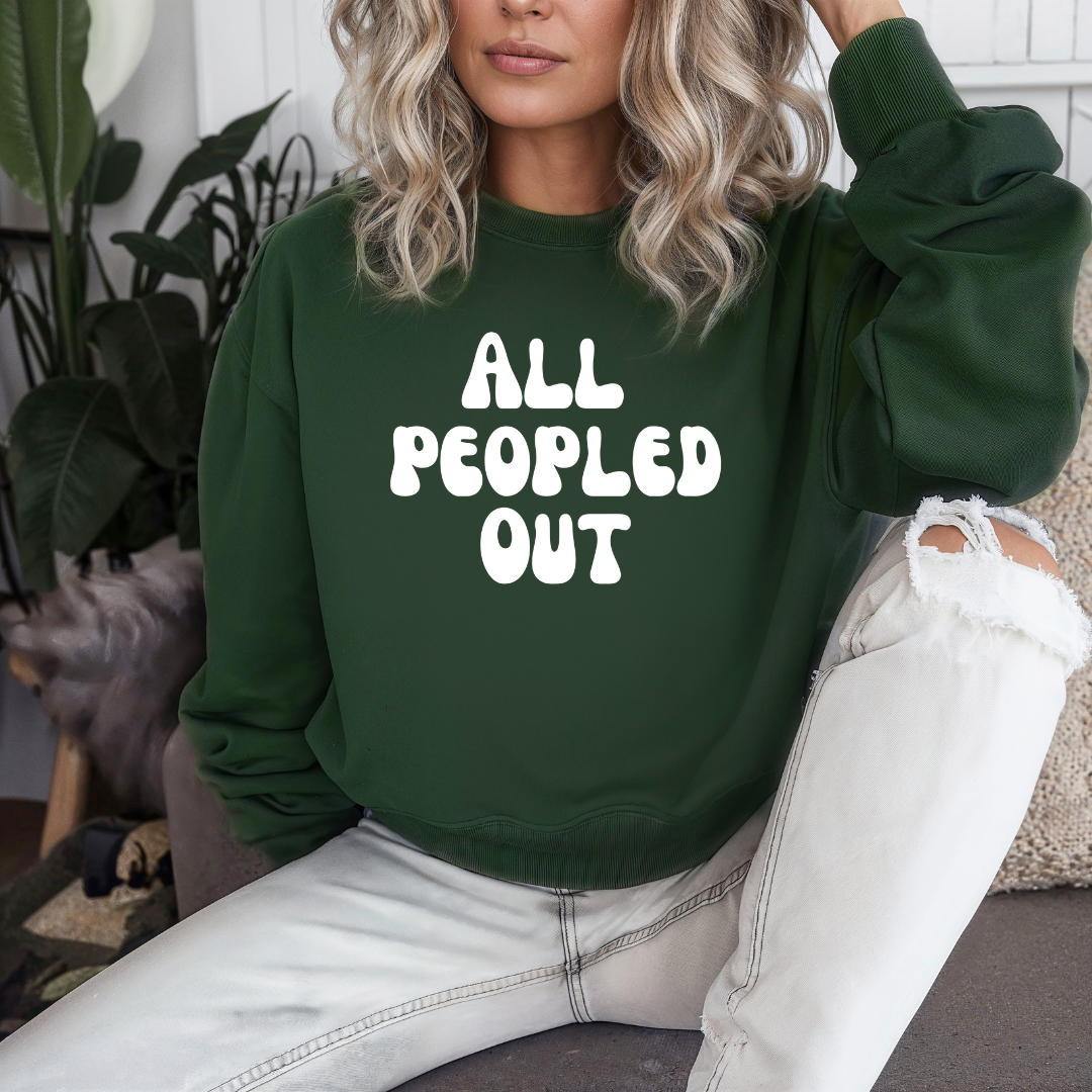 All Peopled Out Sweatshirt for Introvert gift for ADHD friend Too Peopley Crewneck Sweater Funny Introverted gift Homebody Sweatshirts