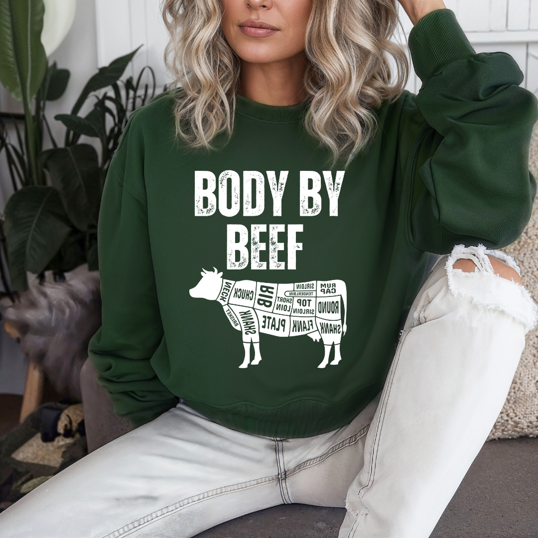 Carnivore Sweatshirt for Meat Lover gifts for Barbecue Lovers Sweatshirts Body By Beef Shirt for Carnivore Diet gifts for BBQ Sweater