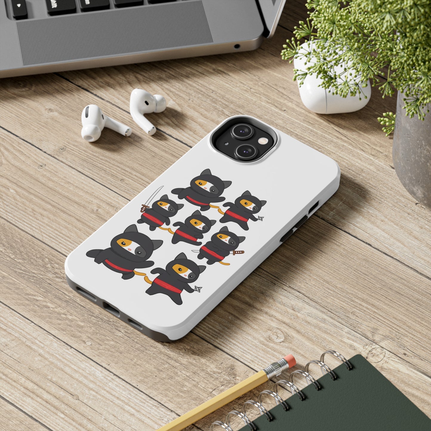 Funny Cat iPhone case for Cat Lover gift for Cat Mom gift Funny Cat Phone Case NINJA CATS Case