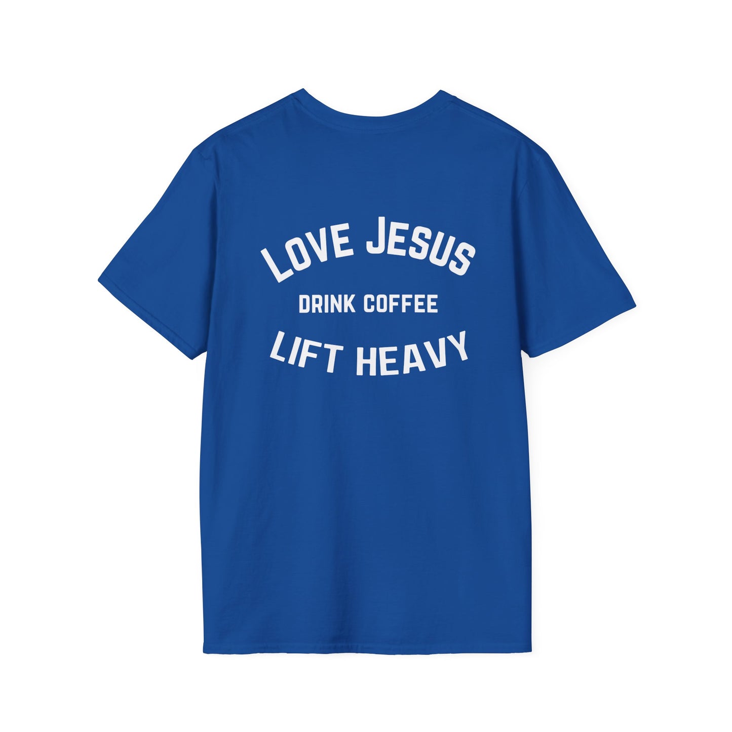 Love Jesus Shirt Lift Heavy Drink Coffee T-shirt for Coffee Lover Tee Shirts for Coffee Addict T-shirts for Christian workout tshirt for gym