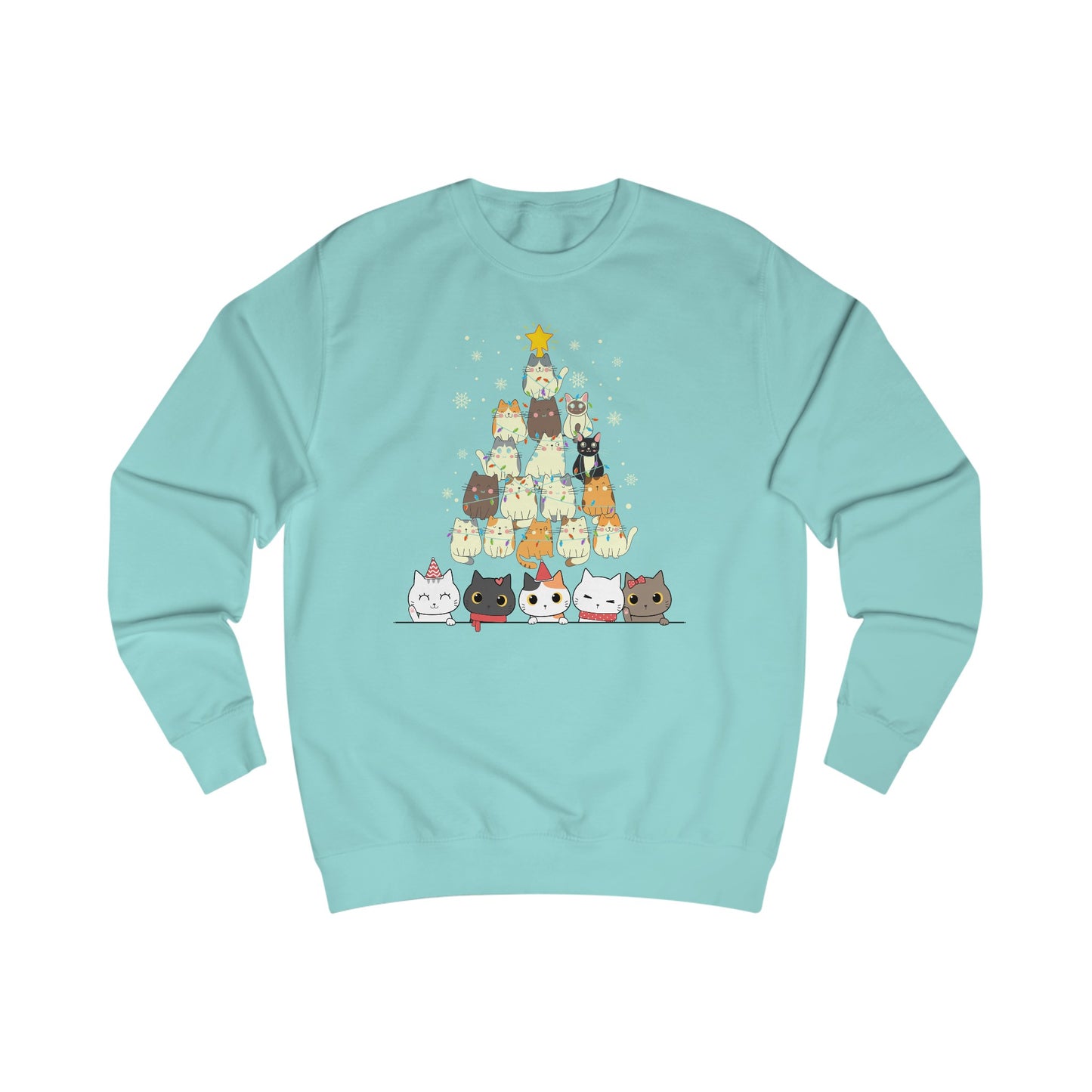 Cute Christmas Cat Sweatshirt for Christmas Lover gift for Cat Lover gifts for Christmas Party Sweater for Kitty Sweatshirts for Women