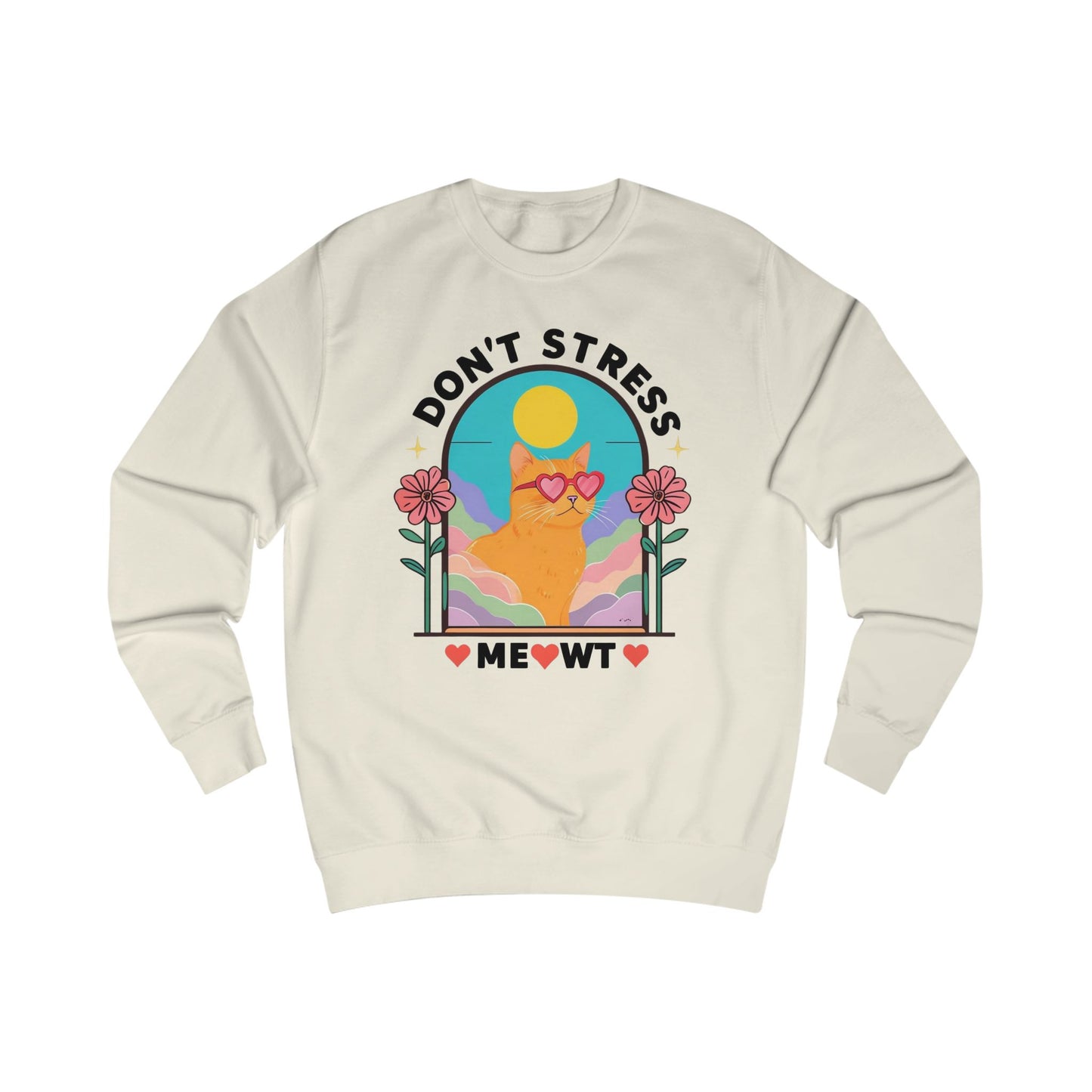 Don't Stress MEOWT Sweatshirt Funny Cat Sweatshirts for Cat Moma Sweaters Funny Kitty Sweatshirts for Cat Lover gift ideas for Cat Lady Top