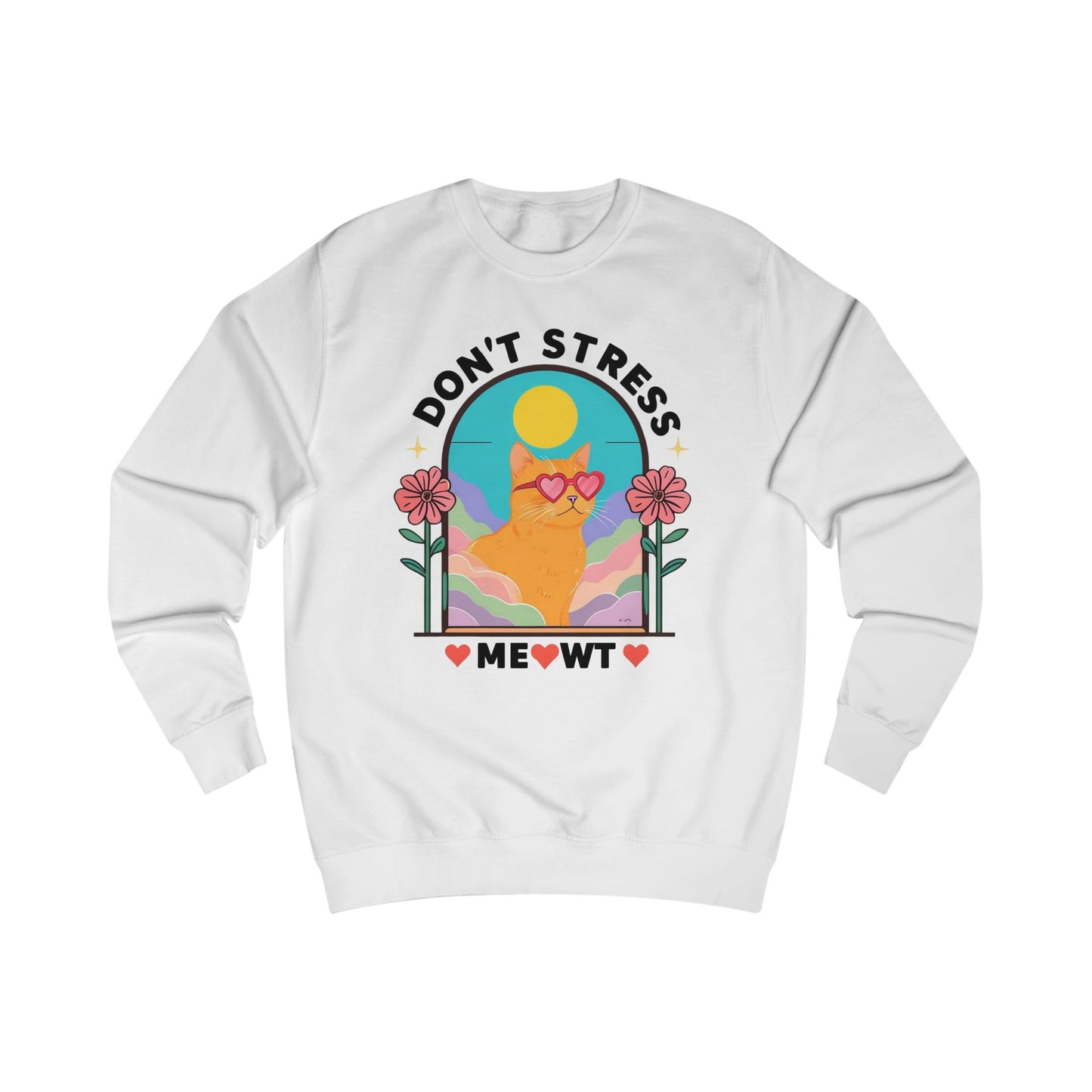 Don't Stress MEOWT Sweatshirt Funny Cat Sweatshirts for Cat Moma Sweaters Funny Kitty Sweatshirts for Cat Lover gift ideas for Cat Lady Top