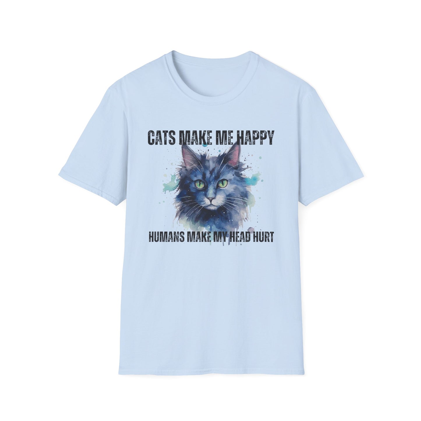 Colorful Cat Shirt for Cat Lover Tshirt for Cat Lovers gifts for Cat Moms gift Funny Cat Tshirt Cat Pun Tee Shirts Humans Make My Head Hurt