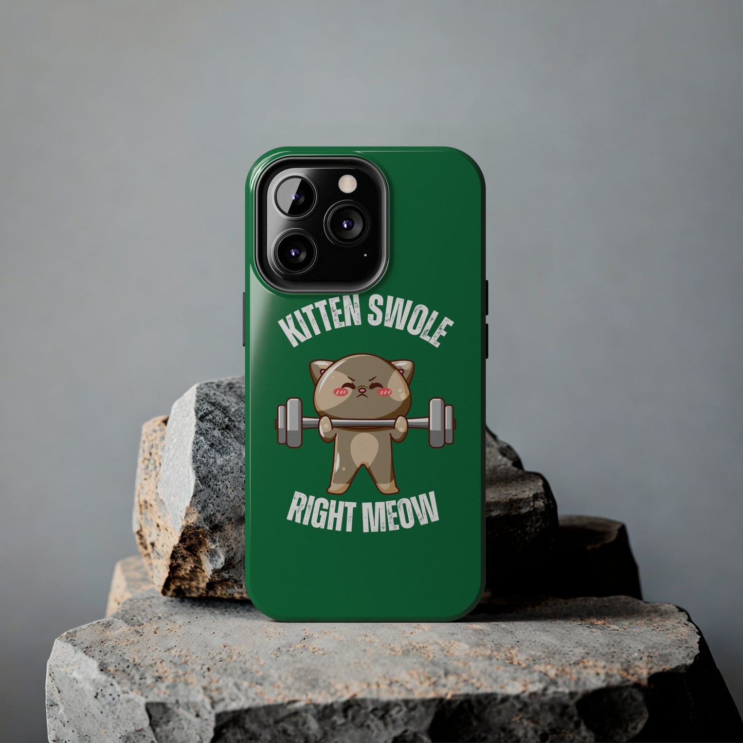 Funny Cat iPhone case for Gym Lover gift Cat Weightlifting Cat Lifting Weights Phone case for Workout Lover gift for Fitness enthusiast