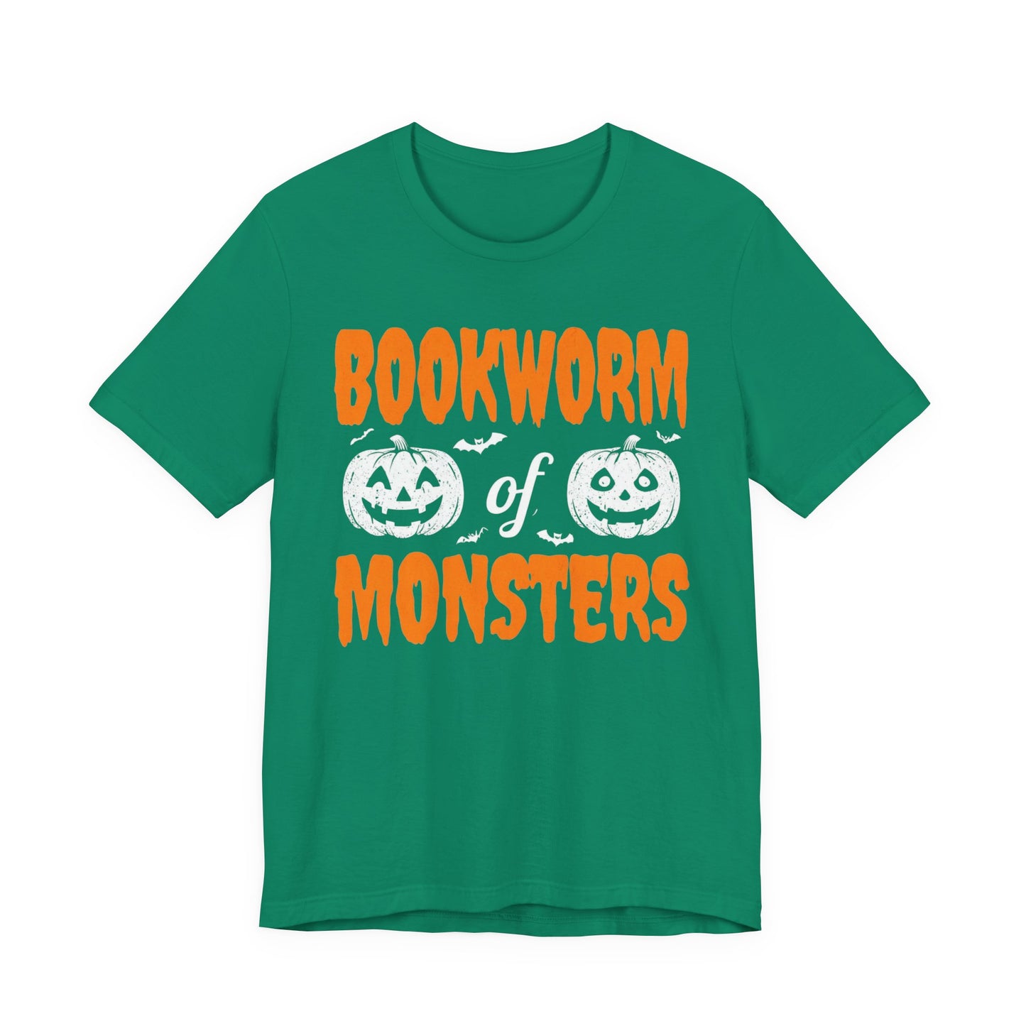 Bookworm of Monsters Halloween Tee, Reading Lover T-Shirt, Unisex Jersey Shirt, Halloween Book Shirt, Monster Lover Gift