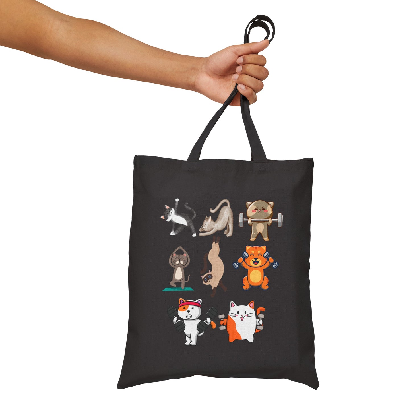 Funny Cats Working out Tote Bag Funny Gym Bags for Cat Lovers gifts for Cat Mom Fitness Tote Bag for Workout lover Cute Kitty Cats Totes