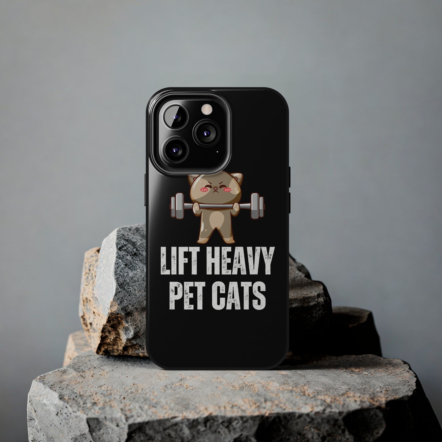 Funny Cat iPhone Case for Gym lover gift for Fitness Lover Cat Lifting Weights Lift HEAVY Pet CATS protective case