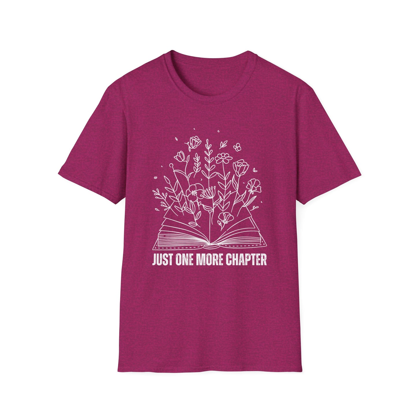 Just One More Chapter T Shirt Bookish Shirts BookWorm Floral Print Tee Book Addict T-Shirt - Reading Lover gift for Reader Shirt Librarian gift for Mom gifts for Library