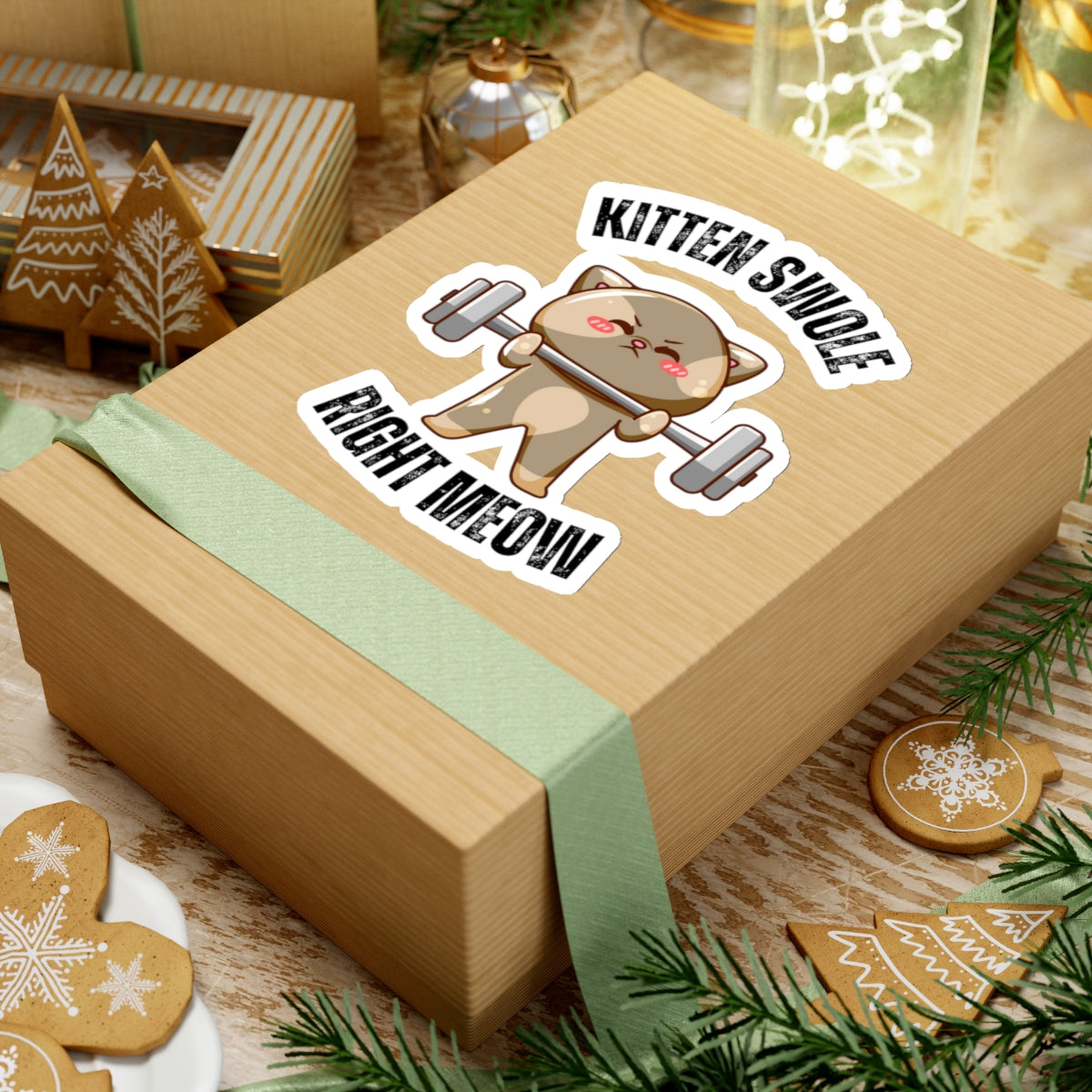 Funny CAT Weightlifting Sticker for Gym Lover gift for Fitness Lover gift for Cat Lover Sticker Funny Cat Stickers Kitten Swole Right Meow