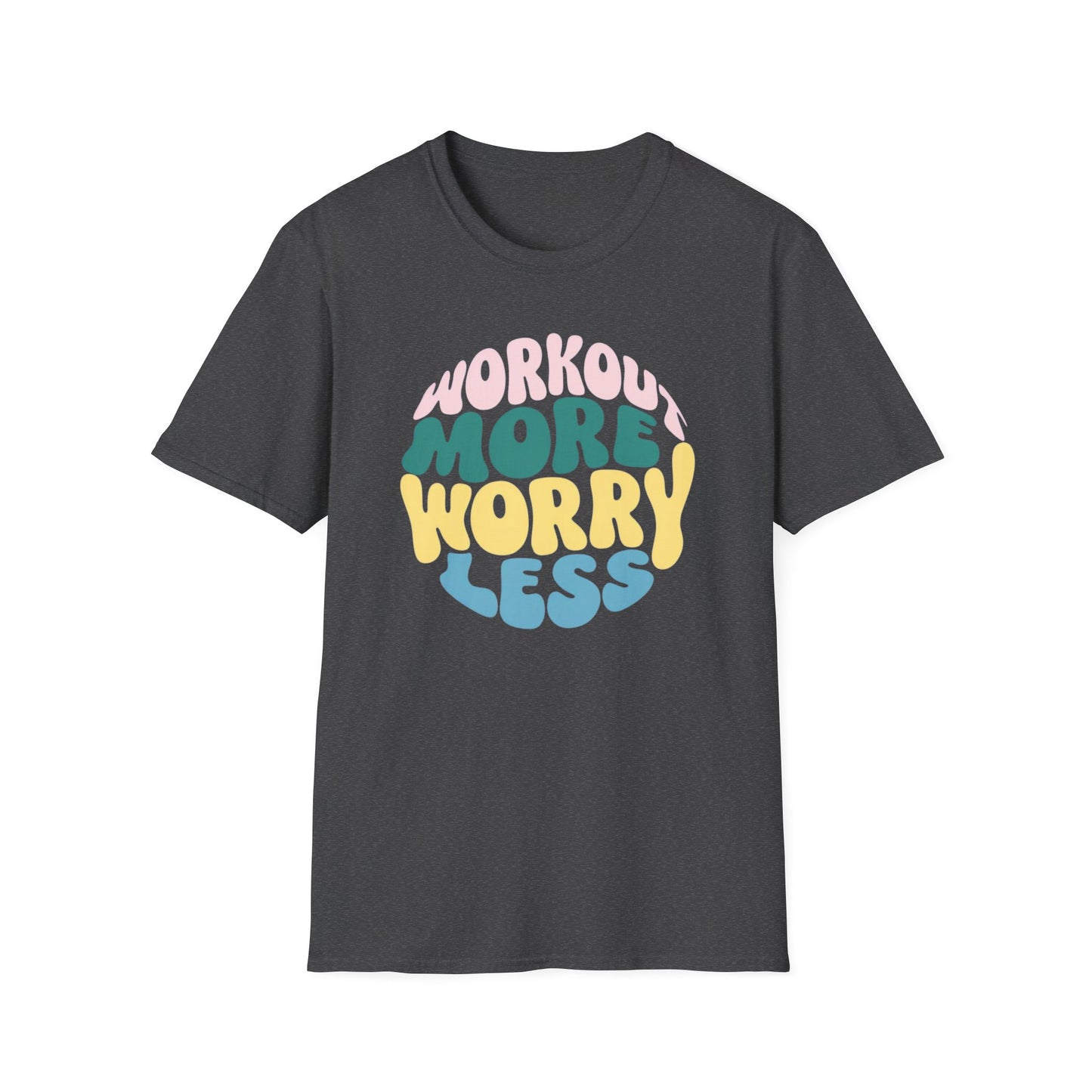 Workout More Worry Less TShirt for Gym T Shirts for Gym Rats gifts for Christmas presents for Fitness Freaks TShirts for Her gifts