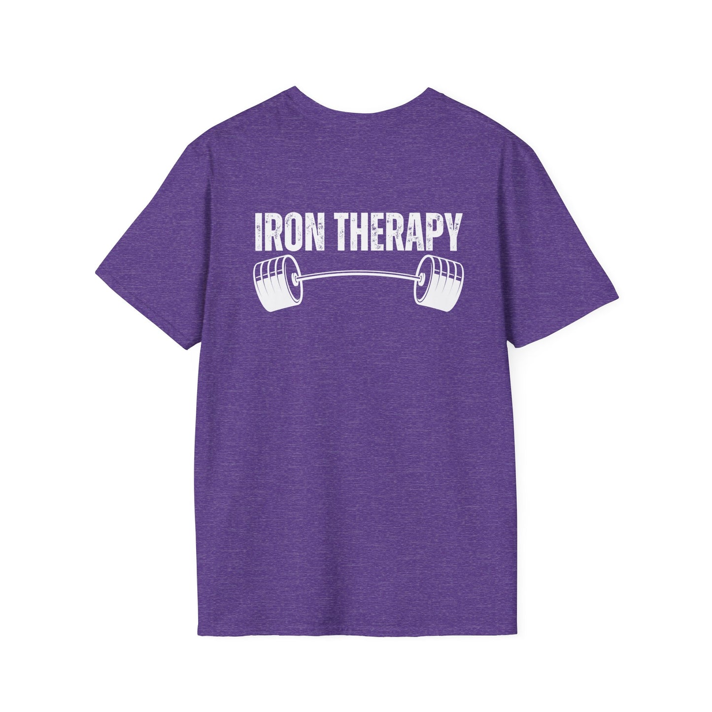 BACK DESIGN Iron Therapy Gym Shirt for Workout Lovers gift for Fitness Lover T-shirts for Him gift Powerlifting gifts for Weightlifting Tee Shirts Her