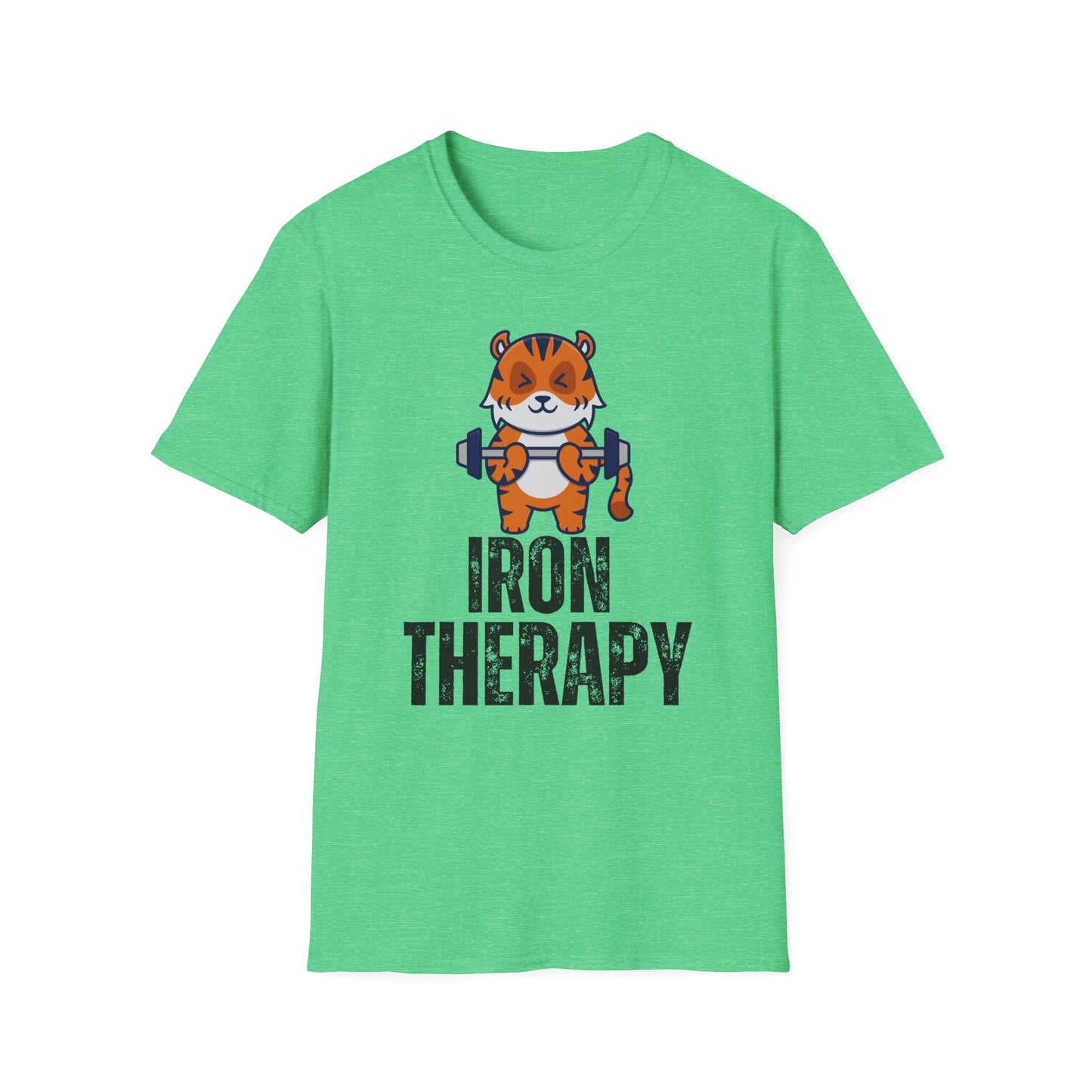 Tiger Working out T-shirt IRON THERAPY T Shirt for Gym Lover gift for Fitness Lover T Shirt for Cross Fit Lover Weightlifting Tee