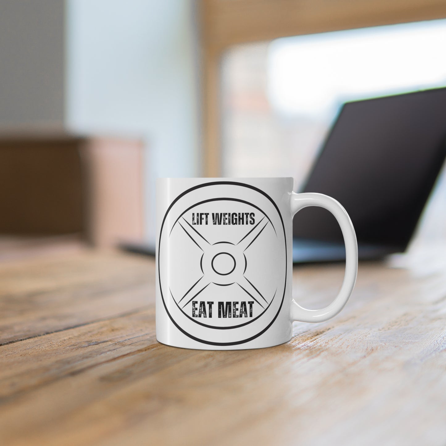 Fitness Mug Funny Lift Weights and Eat Meat Coffee Mug for Meat Lover gift Weightlifting Powerlifting gifts