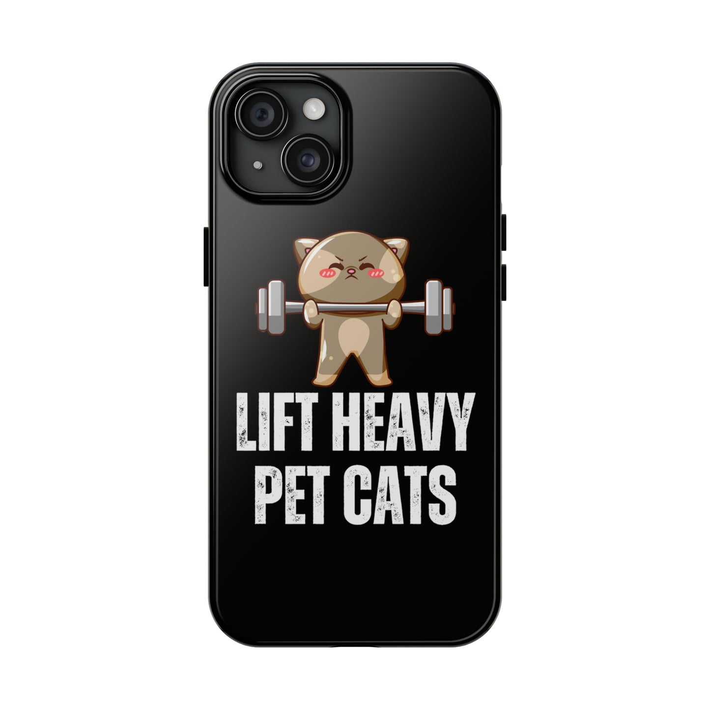 Funny Cat iPhone Case for Gym lover gift for Fitness Lover Cat Lifting Weights Lift HEAVY Pet CATS protective case