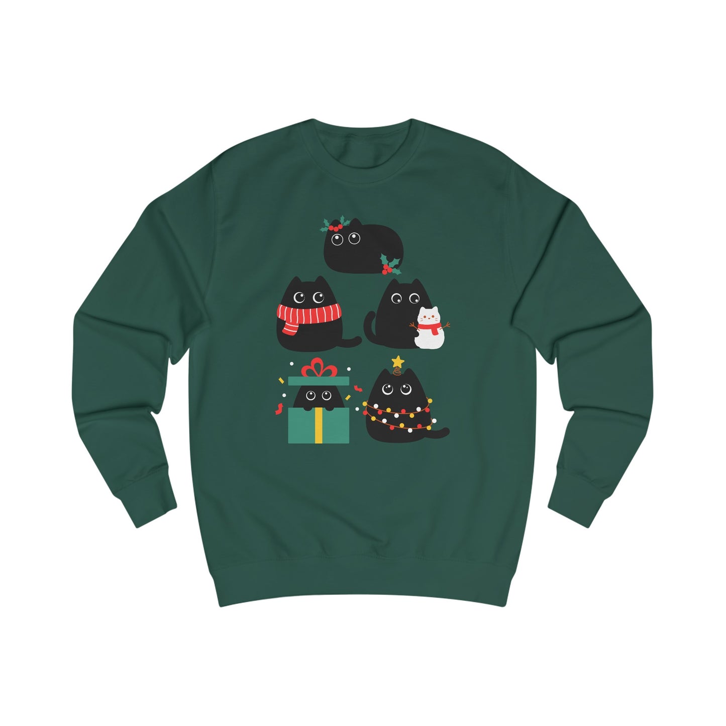 Black Cat Christmas Sweatshirt for Cats Lover gift for Funny Christmas Sweater for Christmas Party Sweater gifts for Cat Mom present