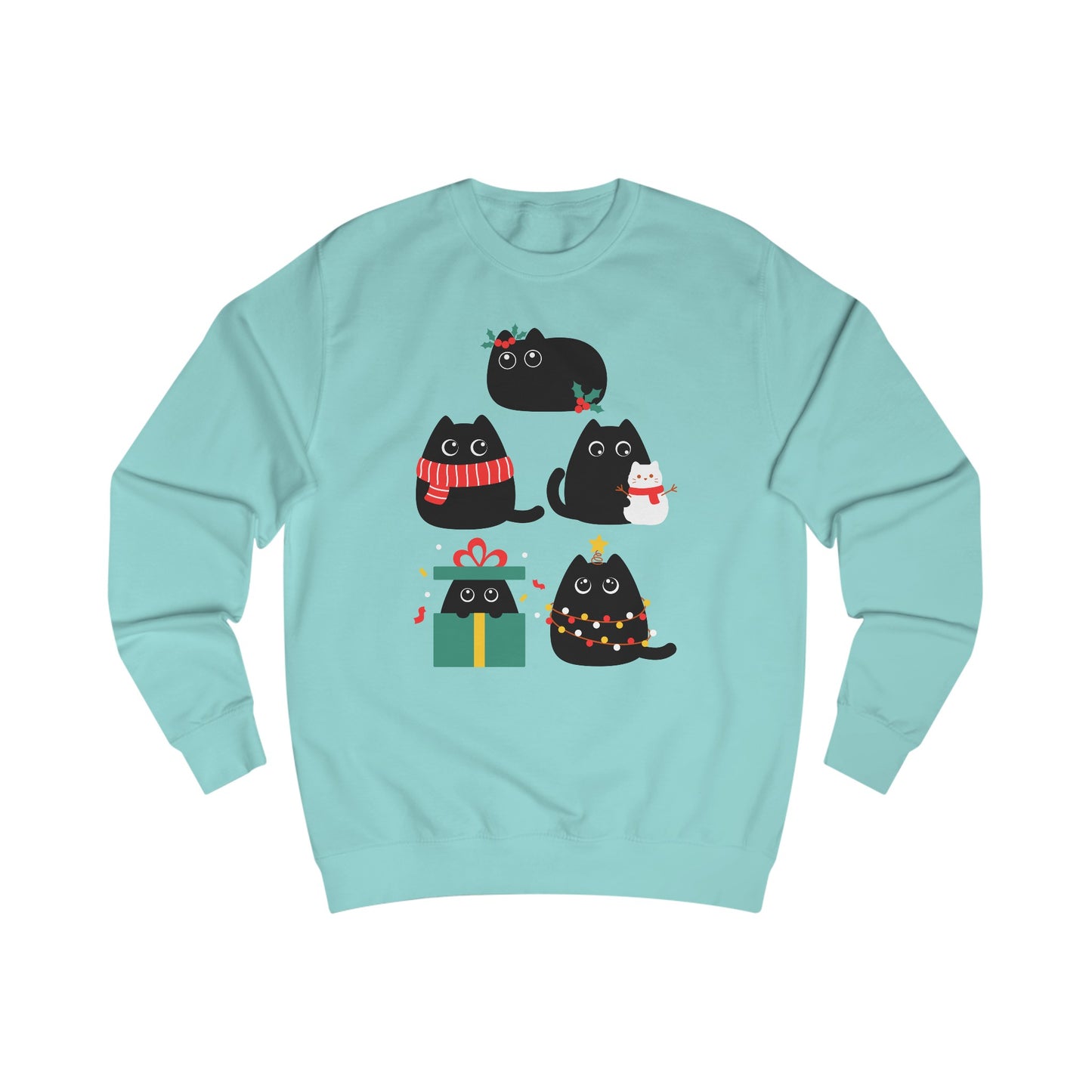 Black Cat Christmas Sweatshirt for Cats Lover gift for Funny Christmas Sweater for Christmas Party Sweater gifts for Cat Mom present