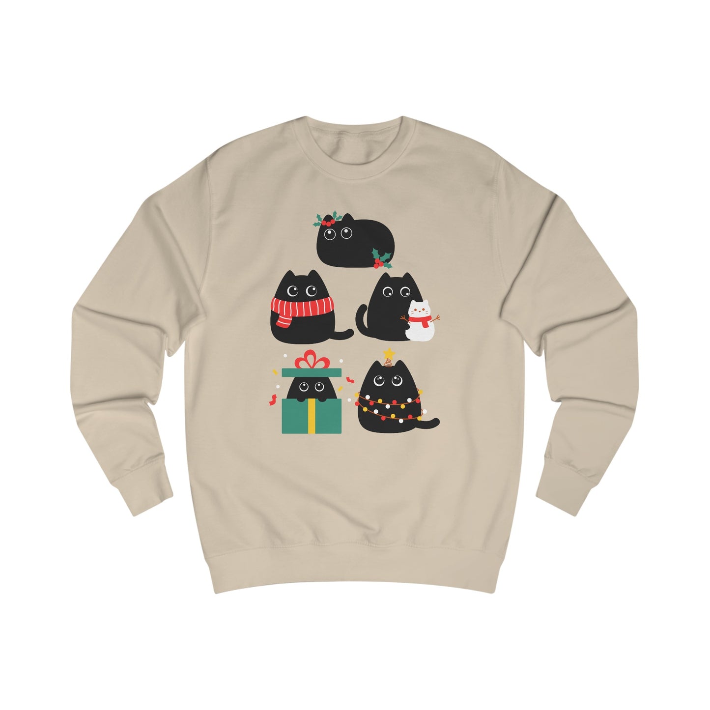Black Cat Christmas Sweatshirt for Cats Lover gift for Funny Christmas Sweater for Christmas Party Sweater gifts for Cat Mom present
