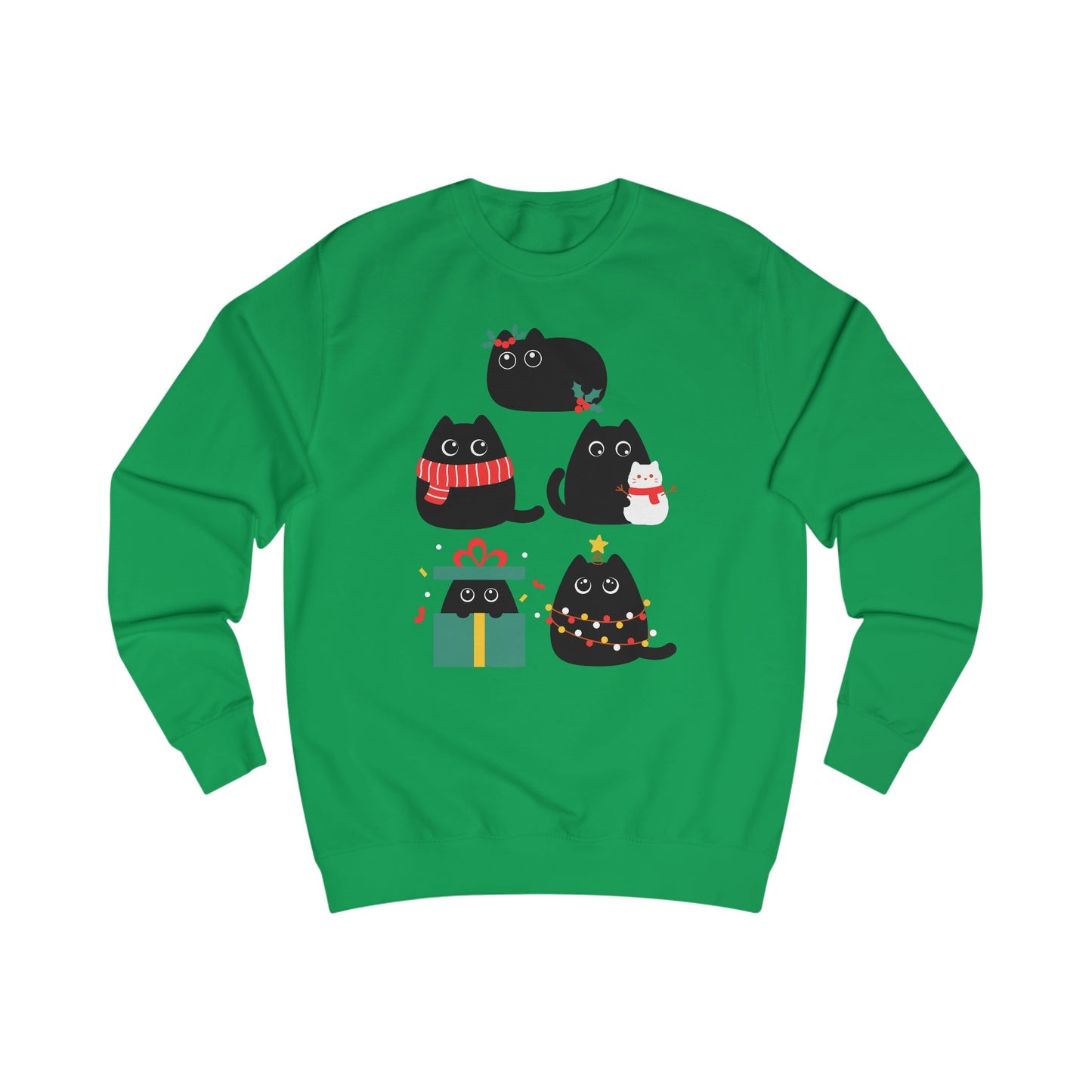 Black Cat Christmas Sweatshirt for Cats Lover gift for Funny Christmas Sweater for Christmas Party Sweater gifts for Cat Mom present