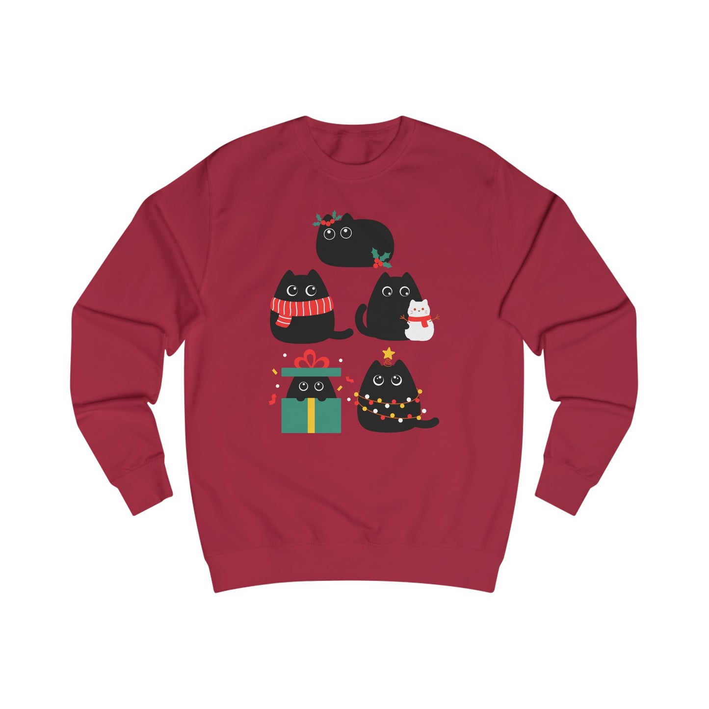 Black Cat Christmas Sweatshirt for Cats Lover gift for Funny Christmas Sweater for Christmas Party Sweater gifts for Cat Mom present