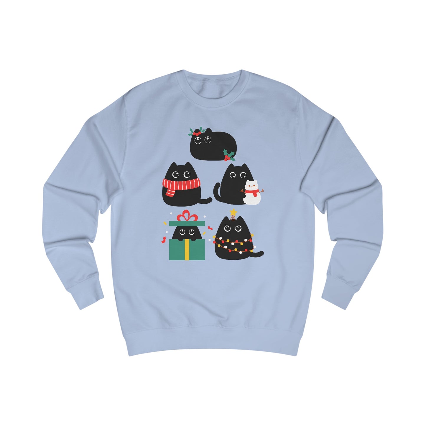 Black Cat Christmas Sweatshirt for Cats Lover gift for Funny Christmas Sweater for Christmas Party Sweater gifts for Cat Mom present
