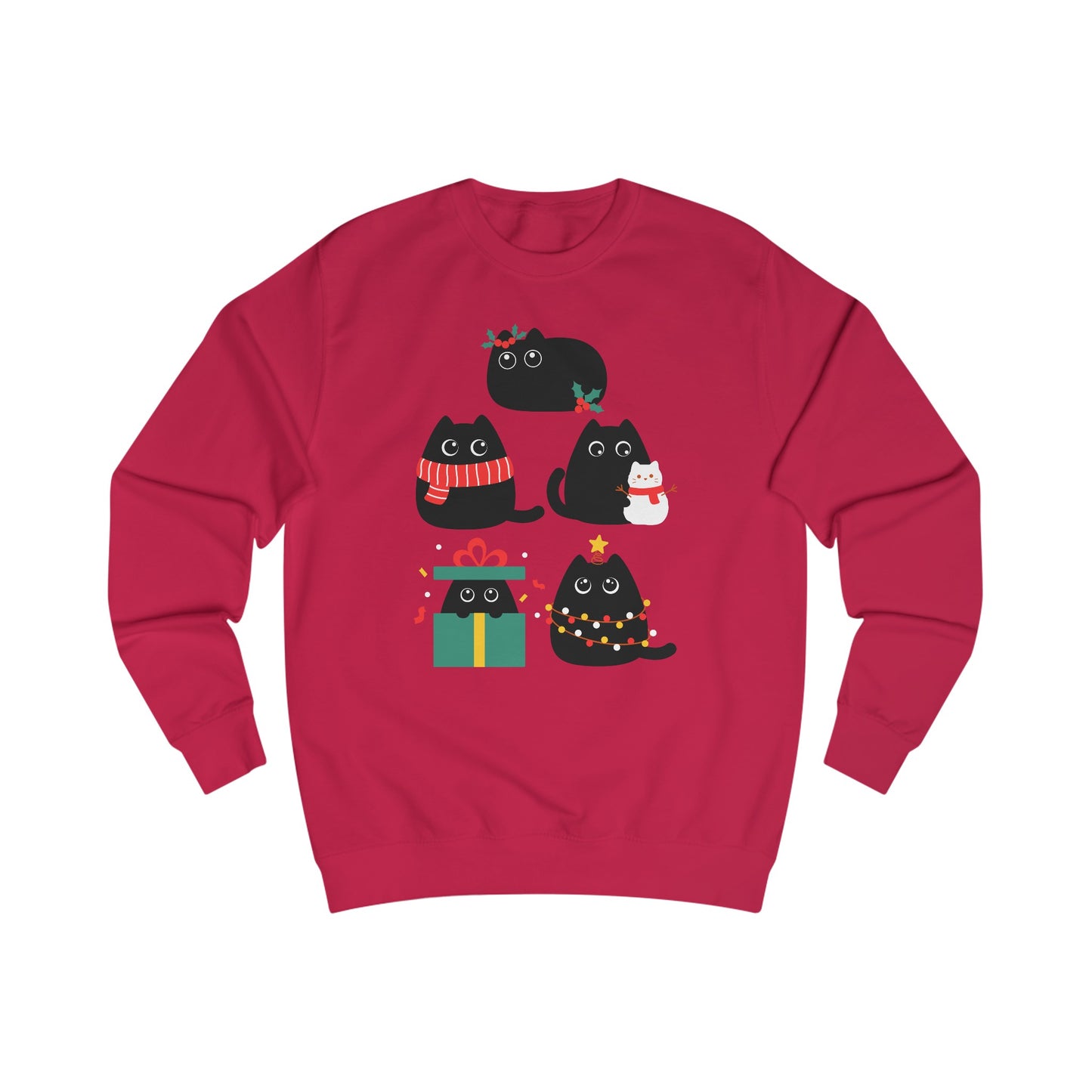 Black Cat Christmas Sweatshirt for Cats Lover gift for Funny Christmas Sweater for Christmas Party Sweater gifts for Cat Mom present