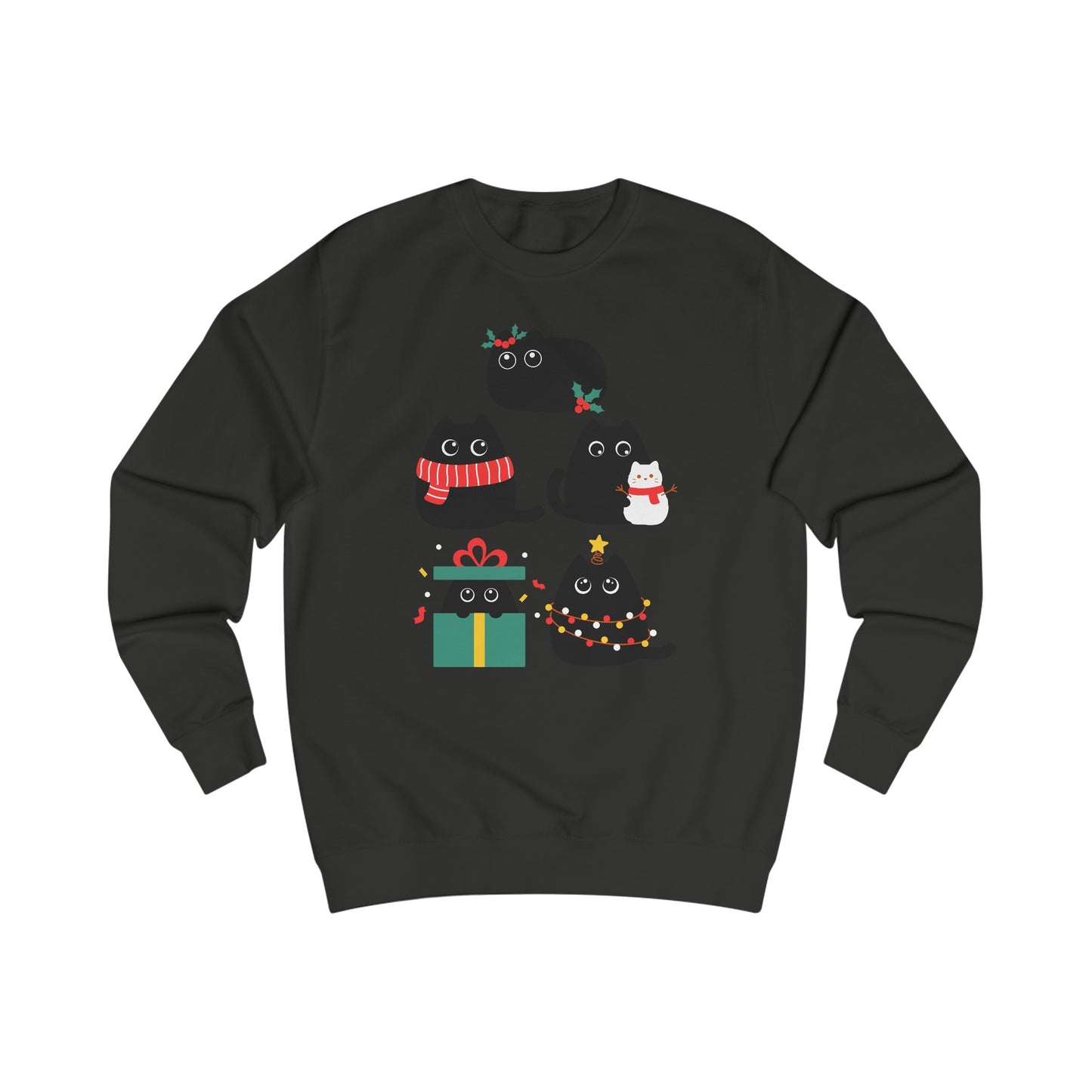 Black Cat Christmas Sweatshirt for Cats Lover gift for Funny Christmas Sweater for Christmas Party Sweater gifts for Cat Mom present