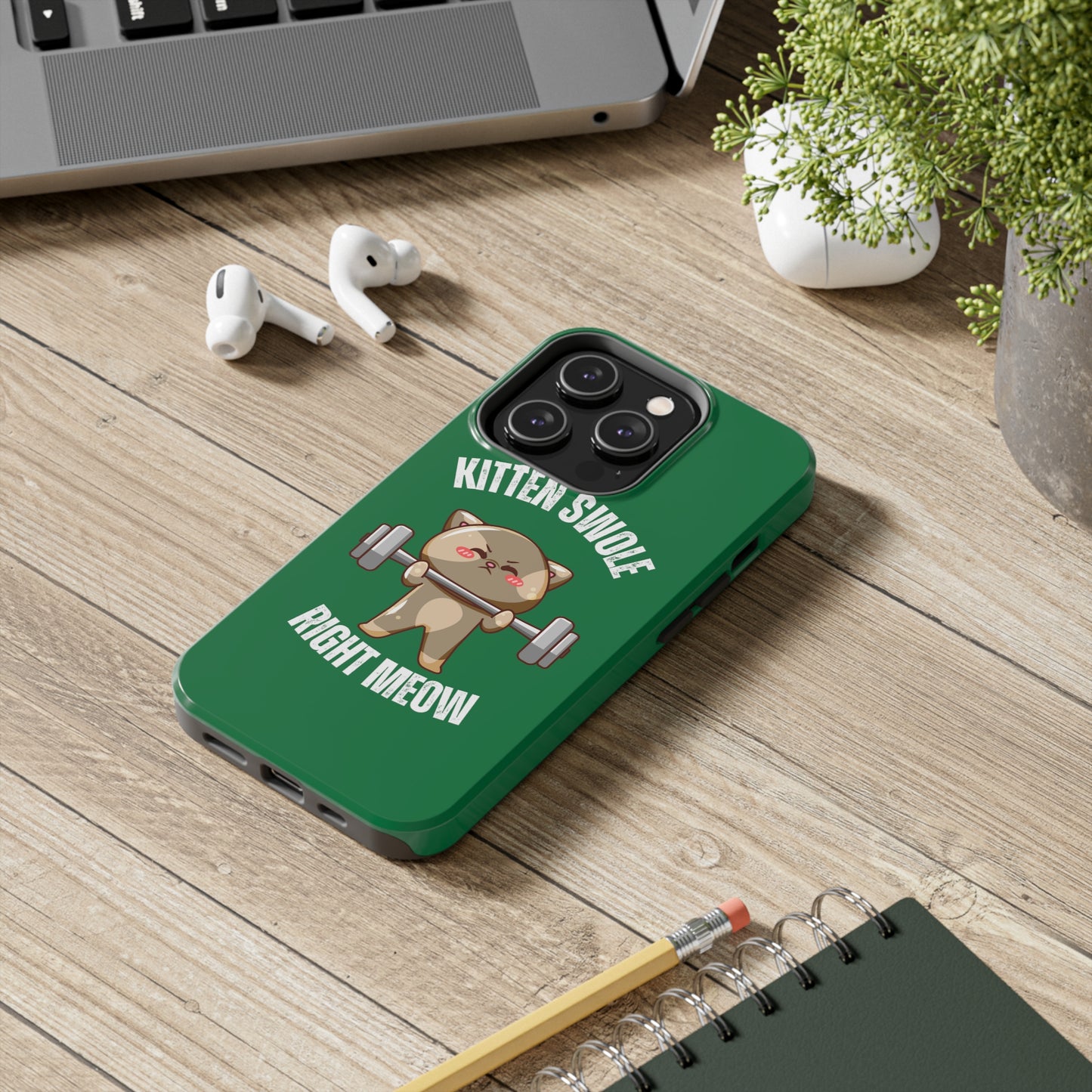 Funny Cat iPhone case for Gym Lover gift Cat Weightlifting Cat Lifting Weights Phone case for Workout Lover gift for Fitness enthusiast