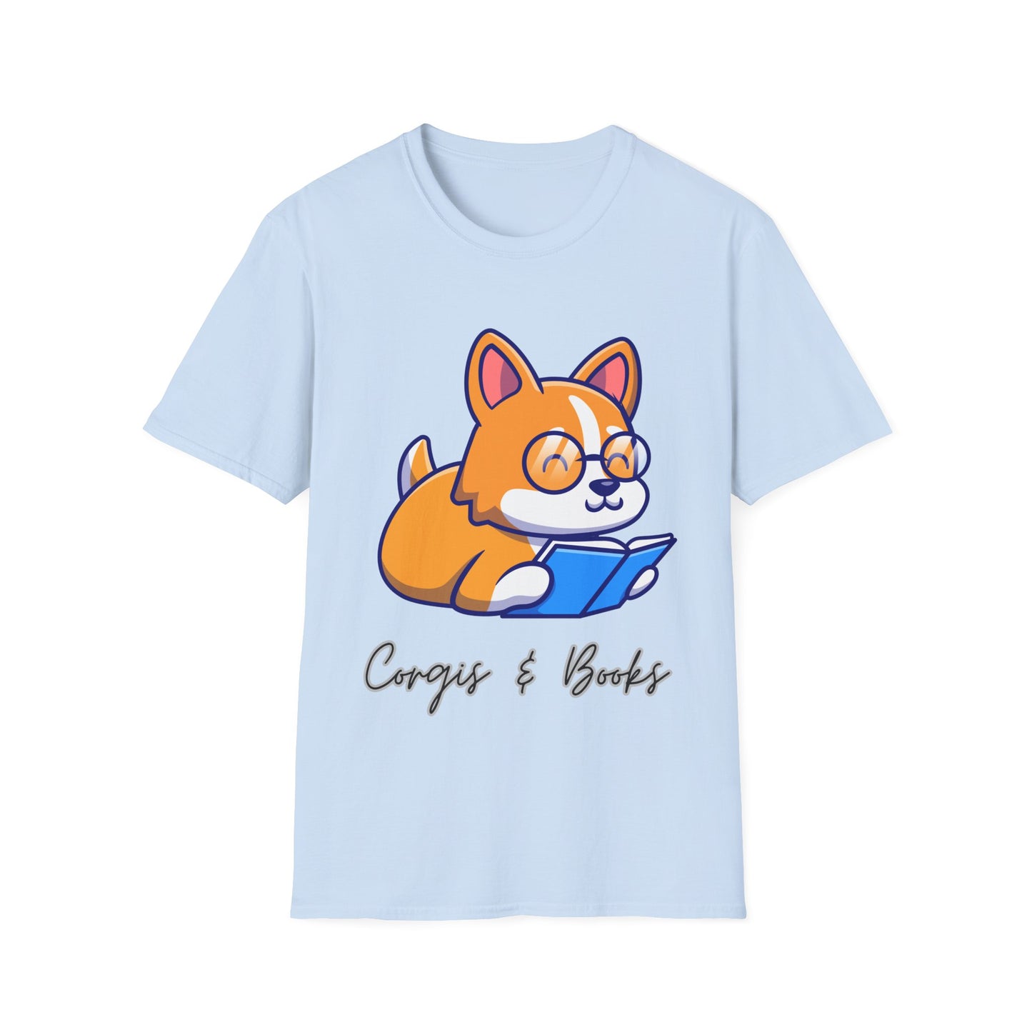 Corgi's & Books T Shirt for Corgi Lover Gift for Book Lover Soft Cotton T-shirt Dog Lovers Shirts Book Lover Shirt