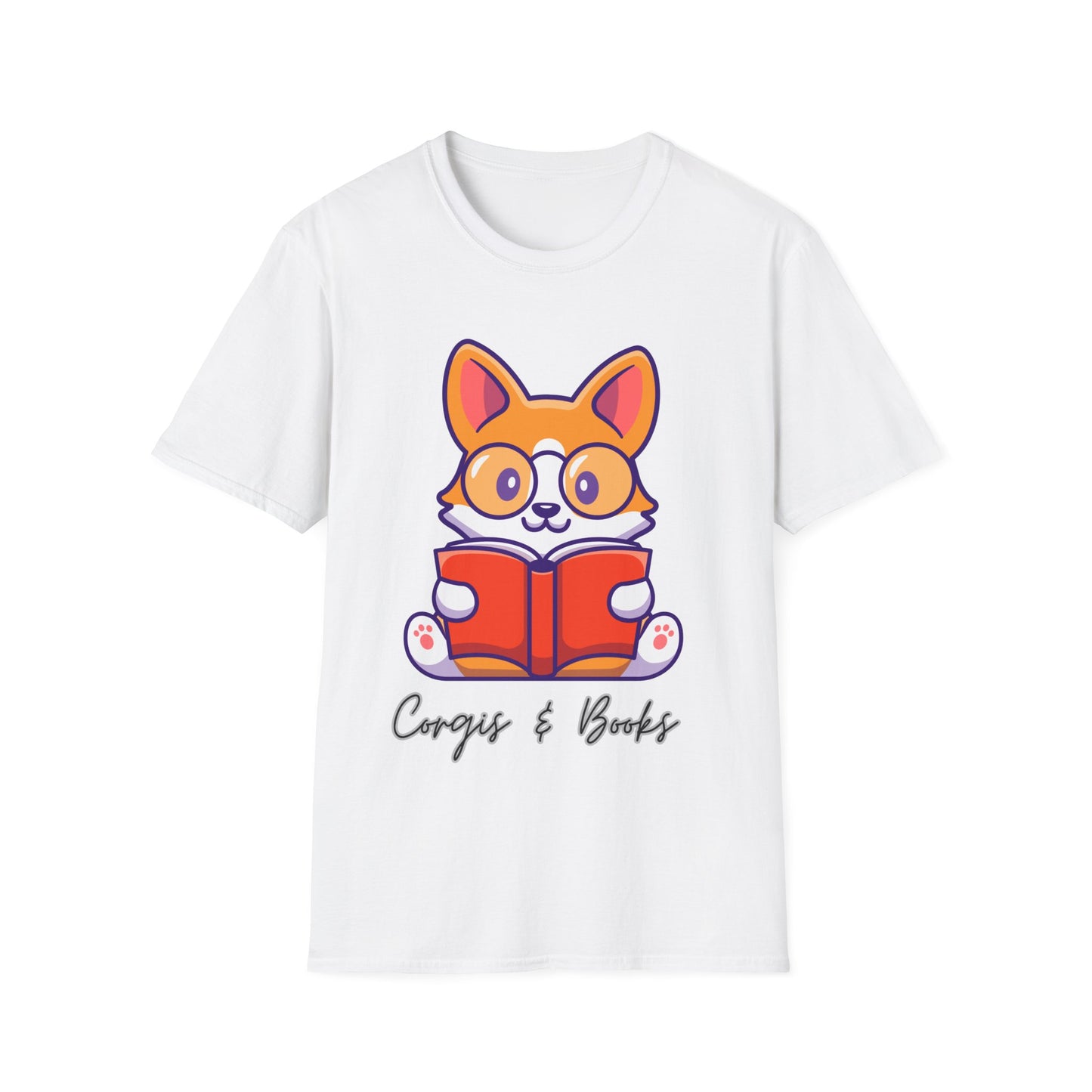 Corgi's & Books T Shirt for Corgi Lover Gift for Book Lover Soft Cotton T-shirt Dog Lovers Shirts Book Lover Shirt