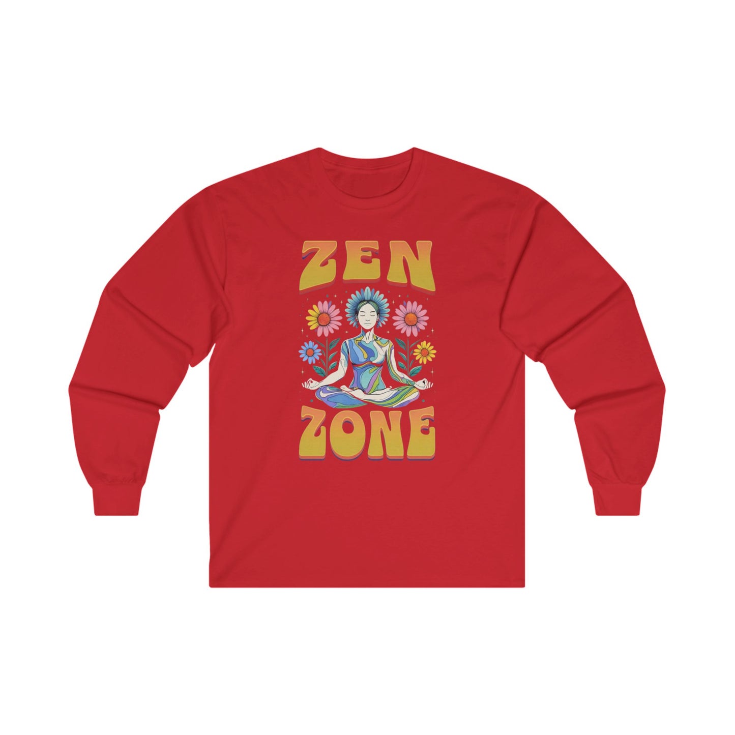 Zen Zone Yoga TShirt for Yoga Lover gifts for Christmas present for yogi gift for Womens Yoga Top Long Sleeved Yoga TShirts Long Sleeve