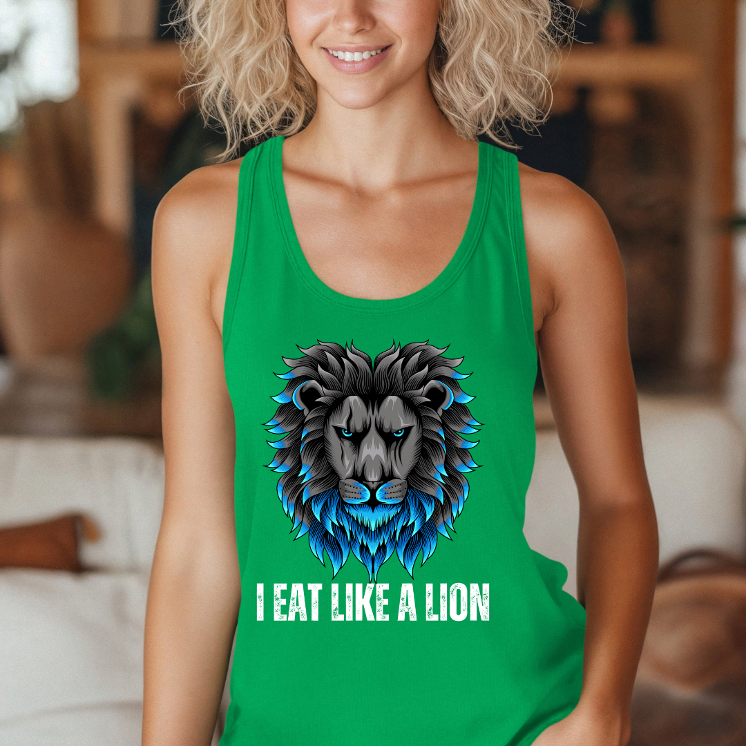 Lion Diet Tank top for Carnivore T shirt gift for Meat Lover gifts Healthy Diet Shirt Carnivore Diet Tank Tops Funny Tee for BBQ Lover T-shirt