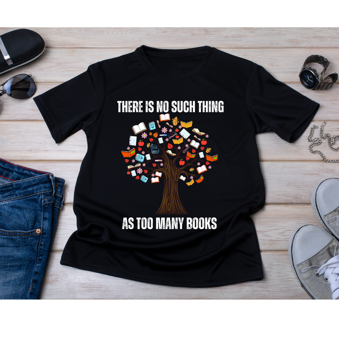 Book Lover Shirt for Reader gift for Library gifts There's No Such Thing As Too Many Books T-shirt Reading Tree Shirt for Nature Lover