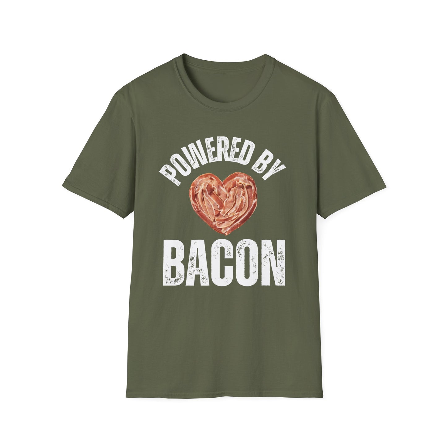 Powered By Bacon Tshirt for Carnivore Diet gift for Meat Lover Shirts for Bacon Lovers gifts Breakfast Shirt Foodie T-shirts for Dad gift