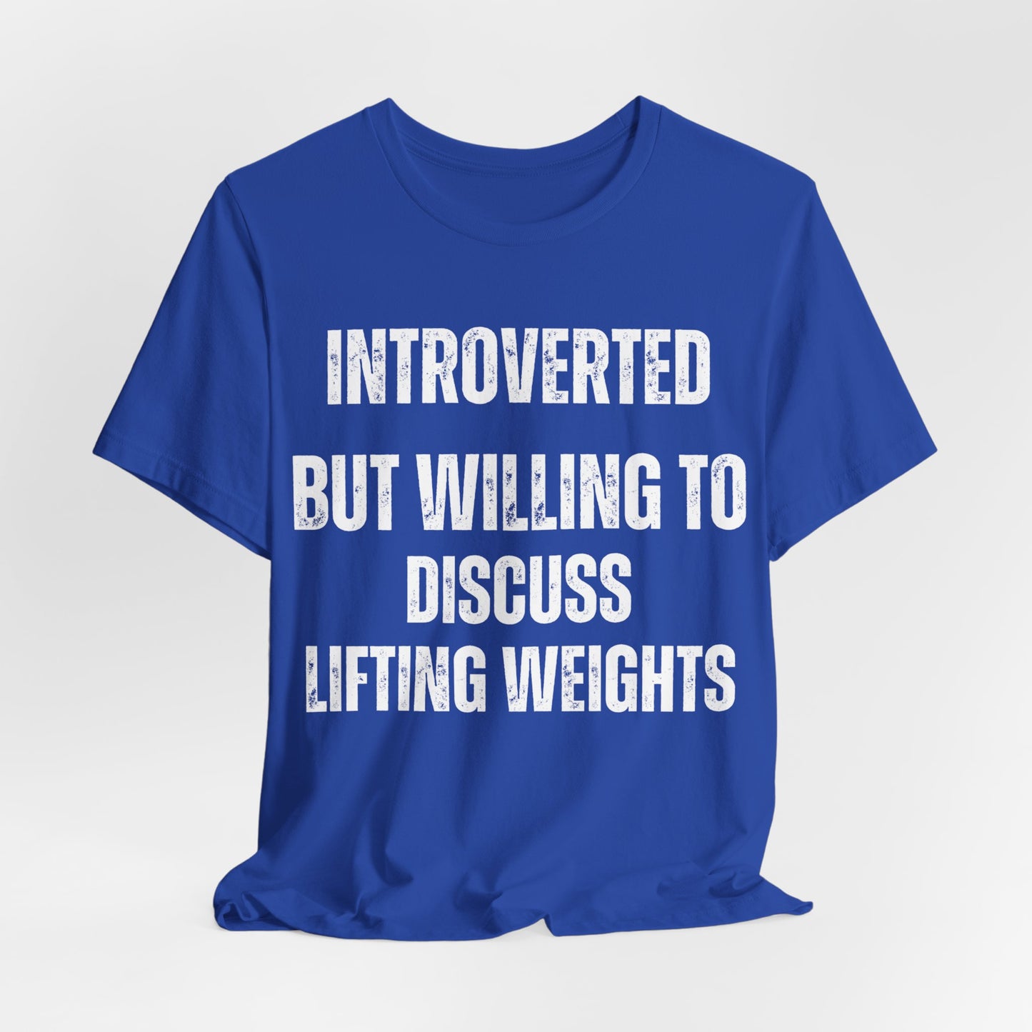 Funny Workout T-shirt for Gym Rat gifts for Personal Trainer Shirt - Introverted But Willing to Discuss Lifting Weights Introvert Shirts