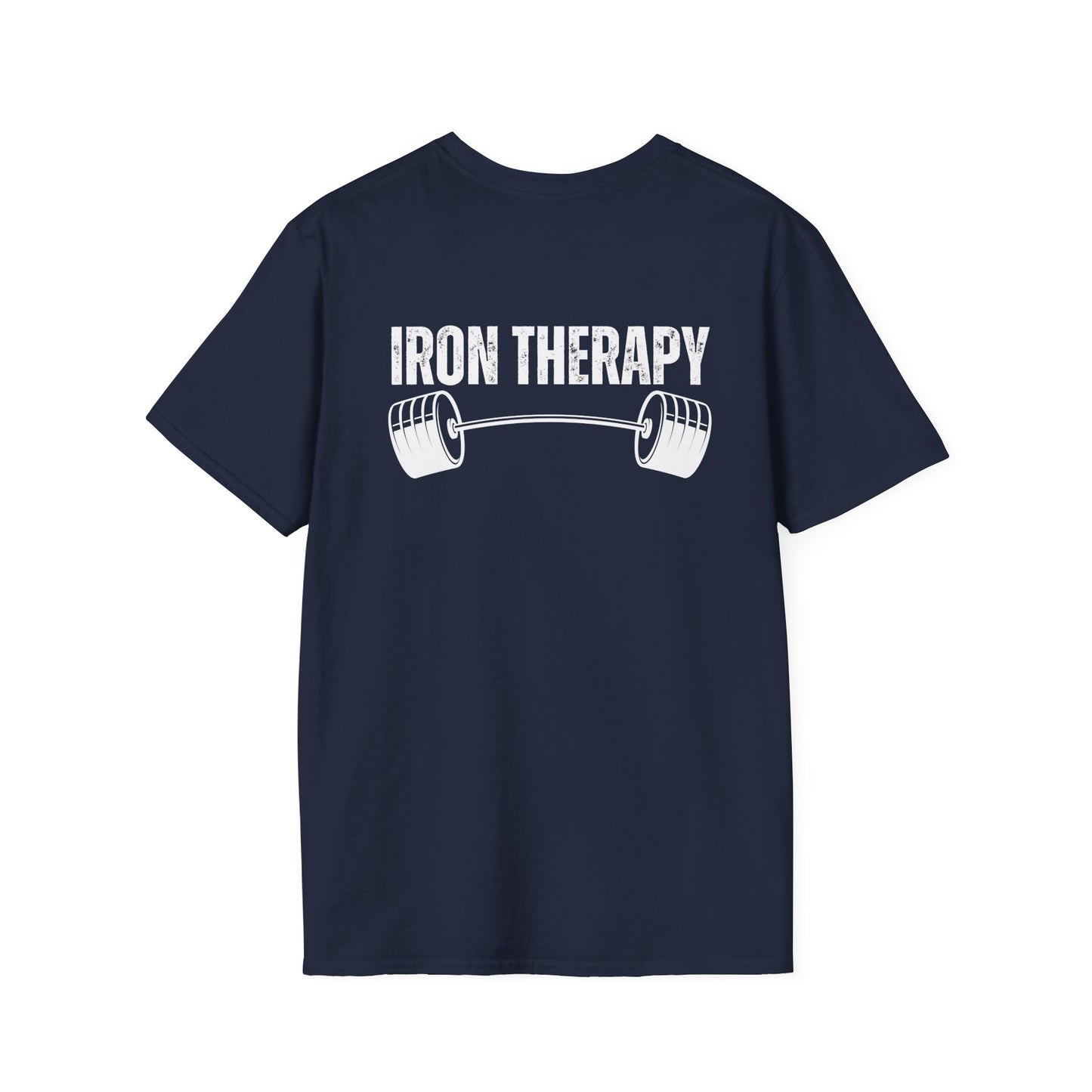 BACK DESIGN Iron Therapy Gym Shirt for Workout Lovers gift for Fitness Lover T-shirts for Him gift Powerlifting gifts for Weightlifting Tee Shirts Her