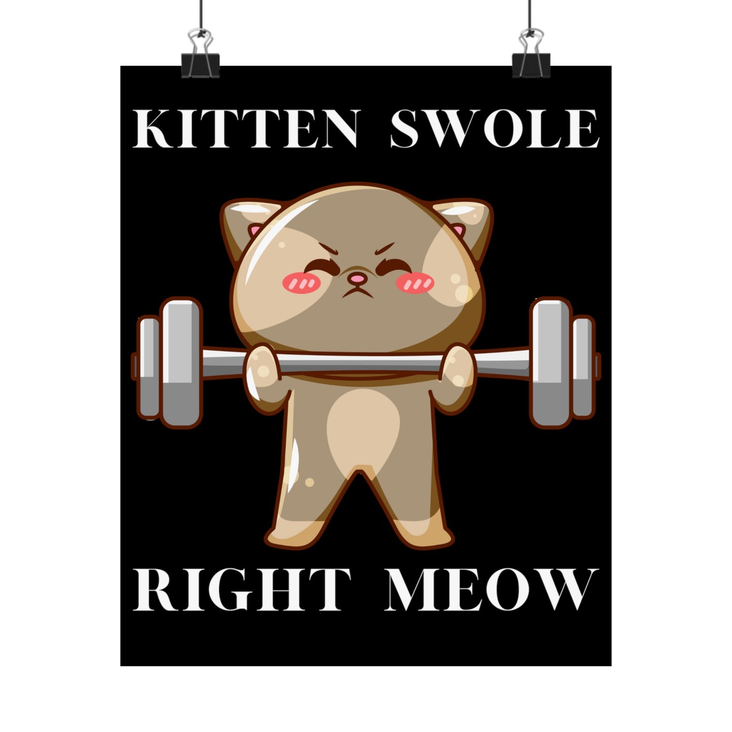 Gym Poster for Cat Lovers gift for Cat Lover gifts for Gym Rat Powerlifter Weightlifter gift ideas for Mom Funny Cat Weightlifting Posters