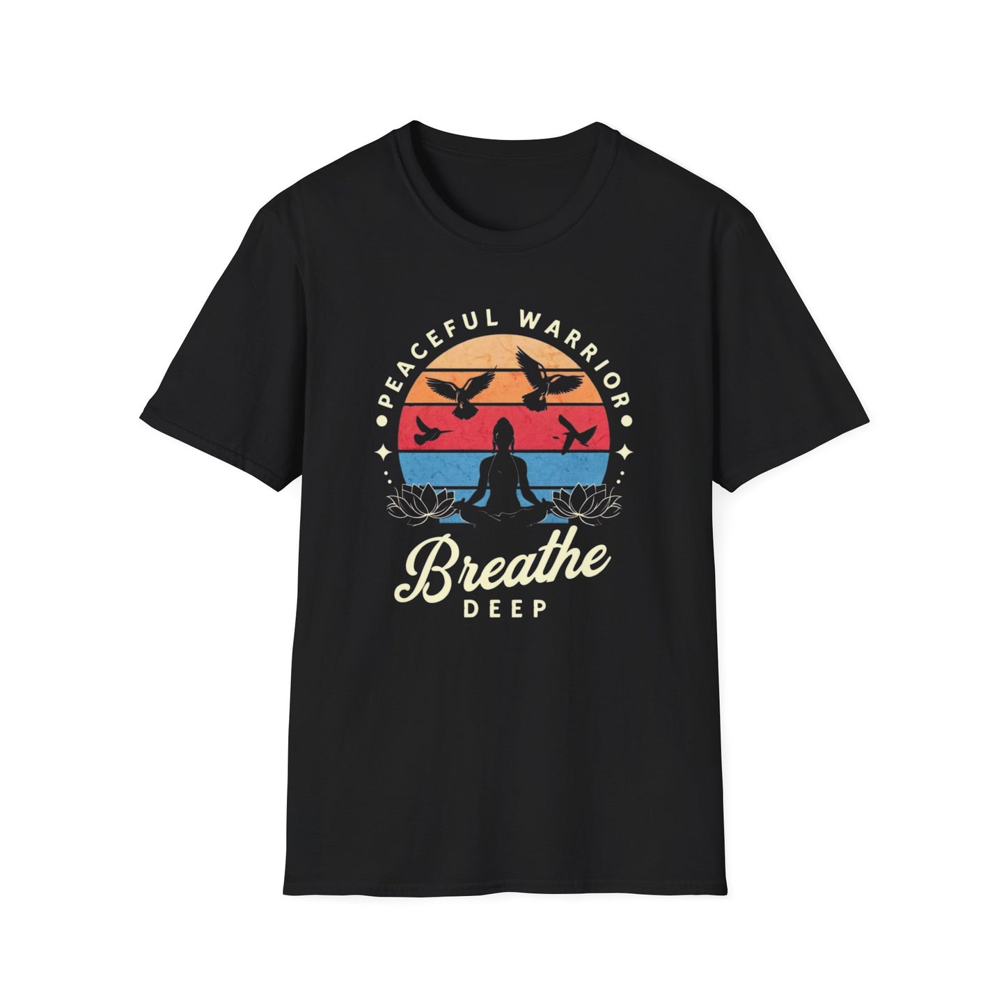 Yoga T Shirt for Yoga Lover gifts for Gym Tshirt Workout Tops for Women gift Peaceful Warrior Tee Breathe Deeply Tee Shirts for Yoga gift