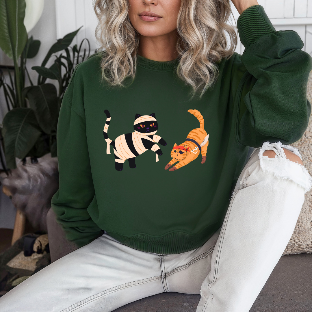 Funny Cat Sweathsirt for Halloween gifts for Cat Lady gift for Cat Lover Sweatshirts for Cat Mom gifts for Her Spooky Sweatshirt Mummy Cats
