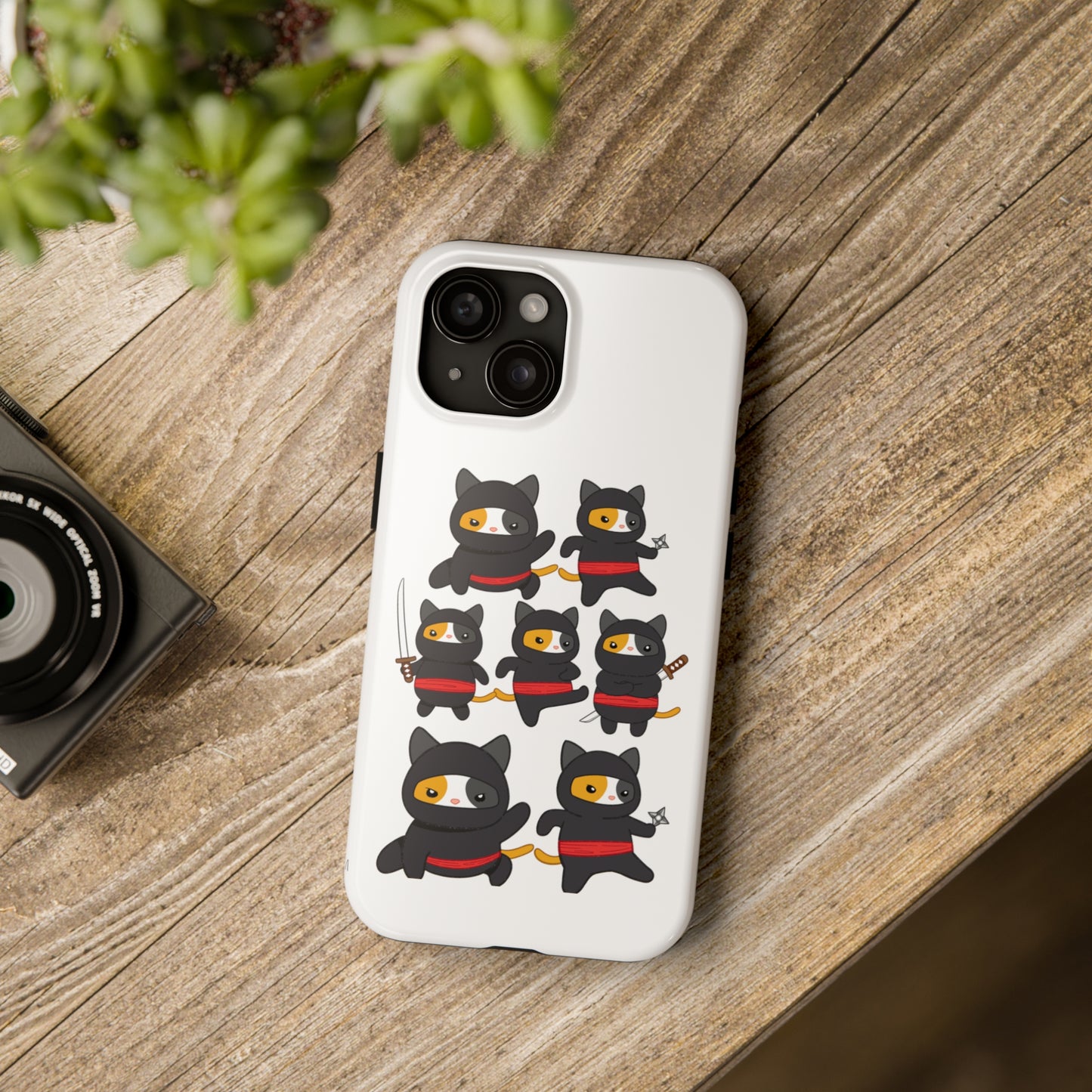 Funny Cat iPhone case for Cat Lover gift for Cat Mom gift Funny Cat Phone Case NINJA CATS Case
