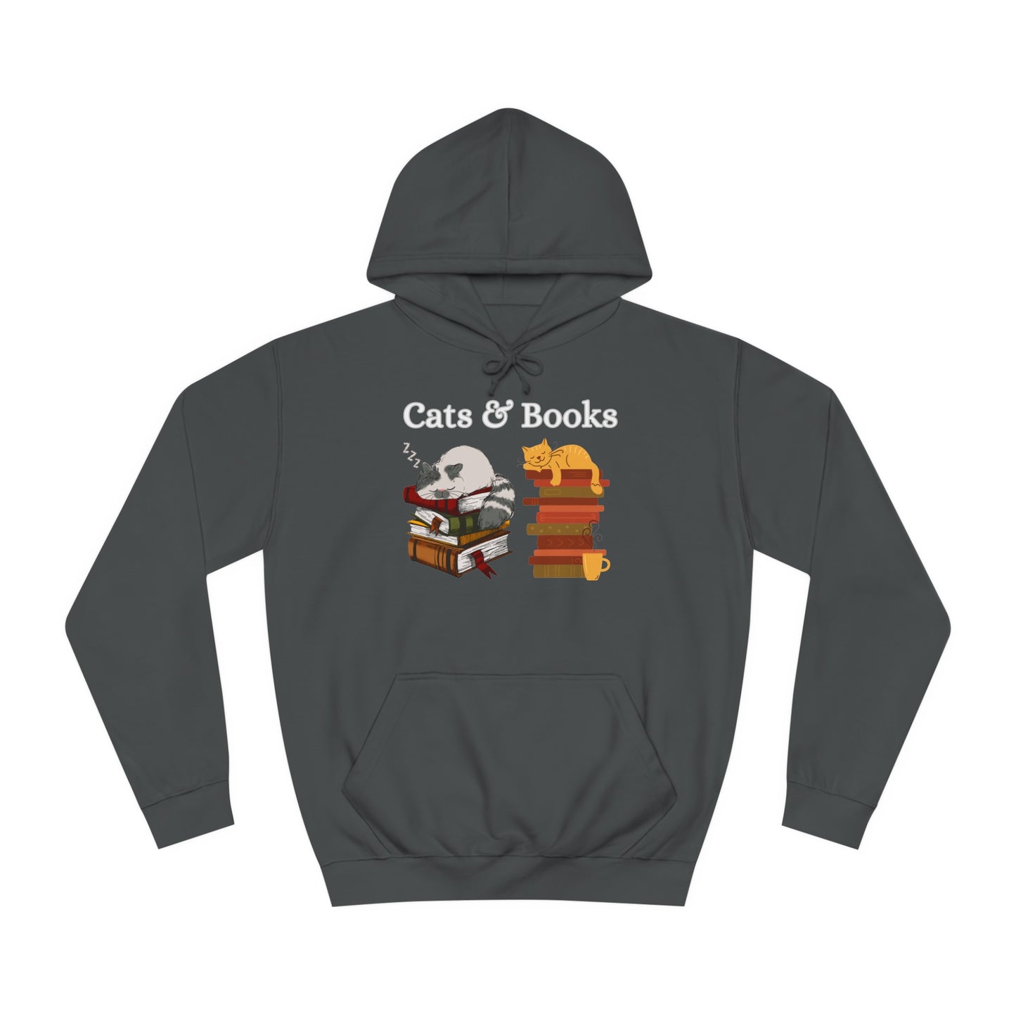 CATS & Books Hoodie Funny Cat Hoodies for Book Lover gift for Cat Love gift for Her - Cats and Books Hooded SweatShirt