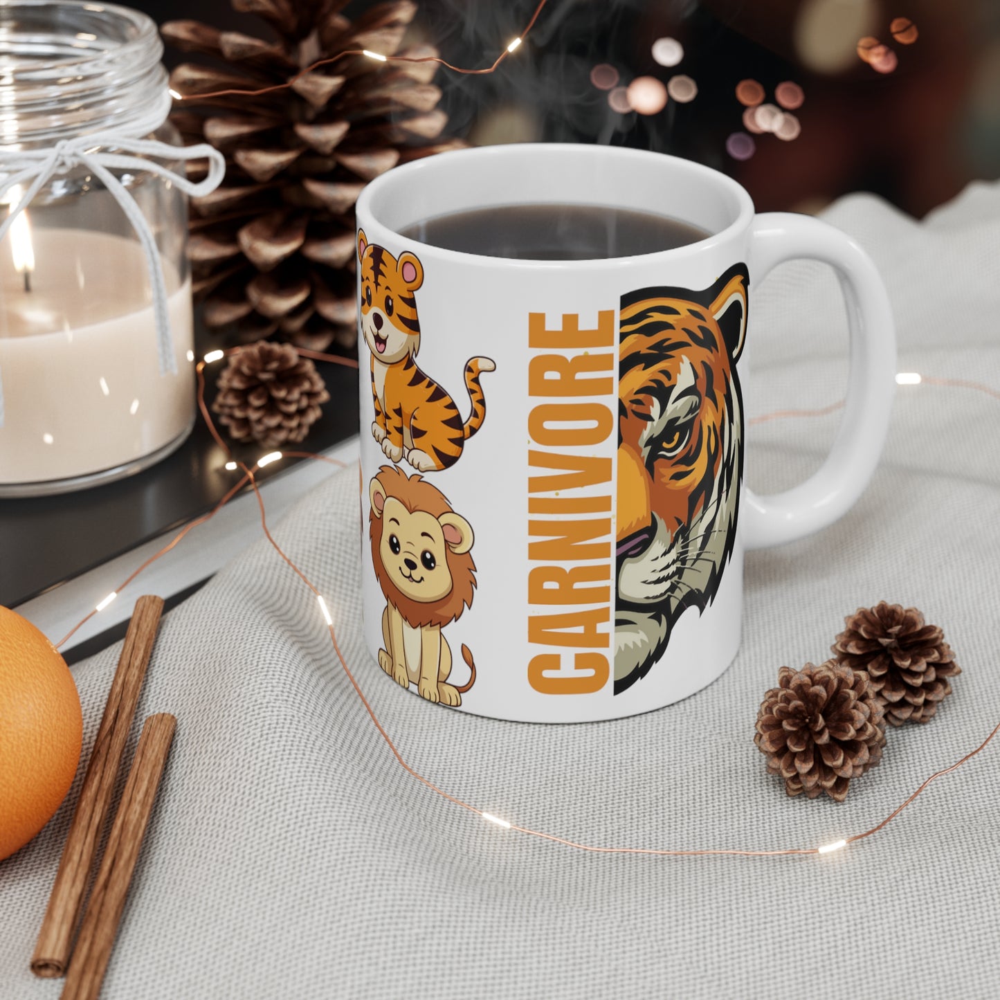 Carnivore Mug for Barbecue lover BBQ gifts for Dad Lion Coffee Mug Tiger Carnivore gift Grilling gifts Beef Meat Lover Mug