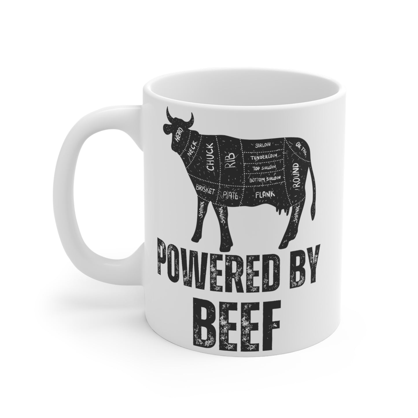 Meat Mug Funny Carnivore Coffee Mug for Meat Lover gifts for Rancher Powered By BEEF gift for Dad gifts for Mom