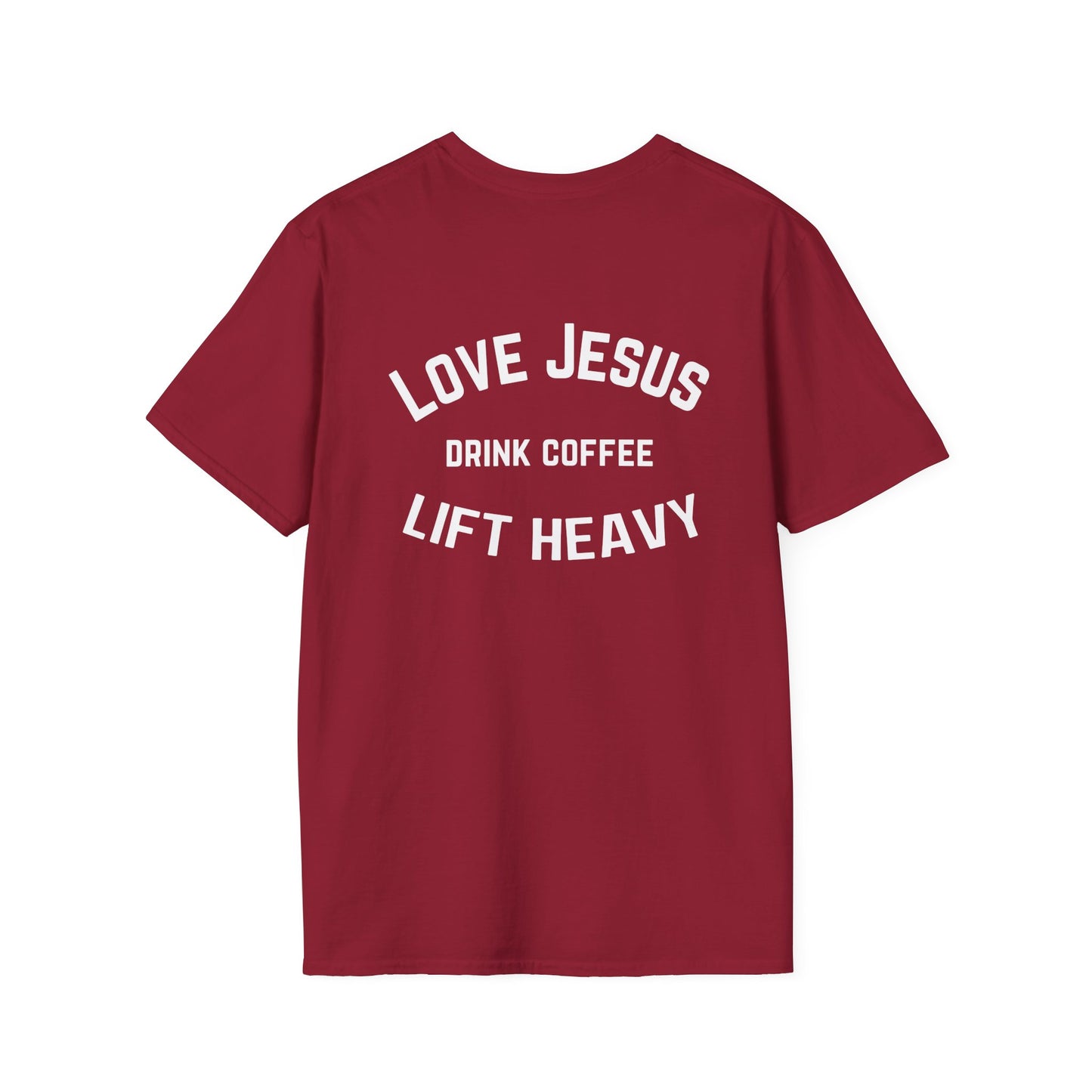 Love Jesus Shirt Lift Heavy Drink Coffee T-shirt for Coffee Lover Tee Shirts for Coffee Addict T-shirts for Christian workout tshirt for gym