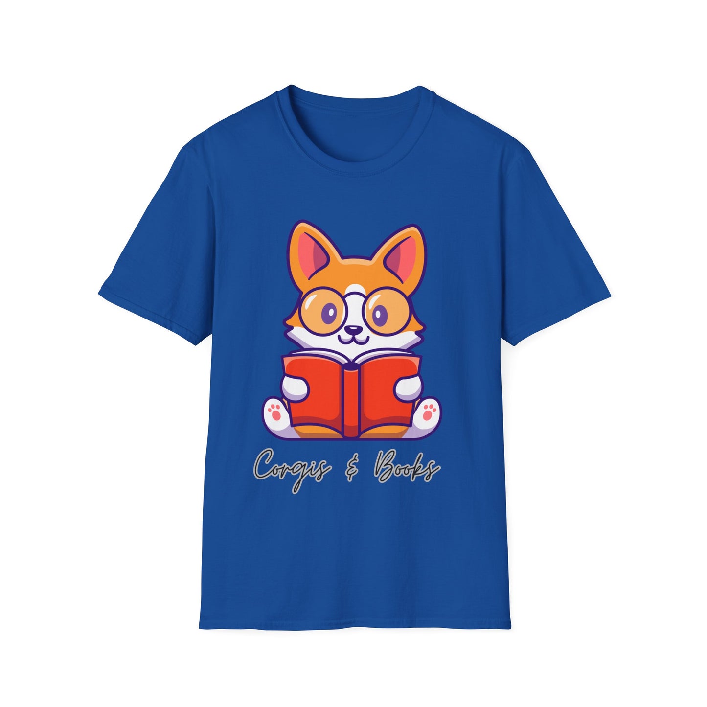 Corgi's & Books T Shirt for Corgi Lover Gift for Book Lover Soft Cotton T-shirt Dog Lovers Shirts Book Lover Shirt