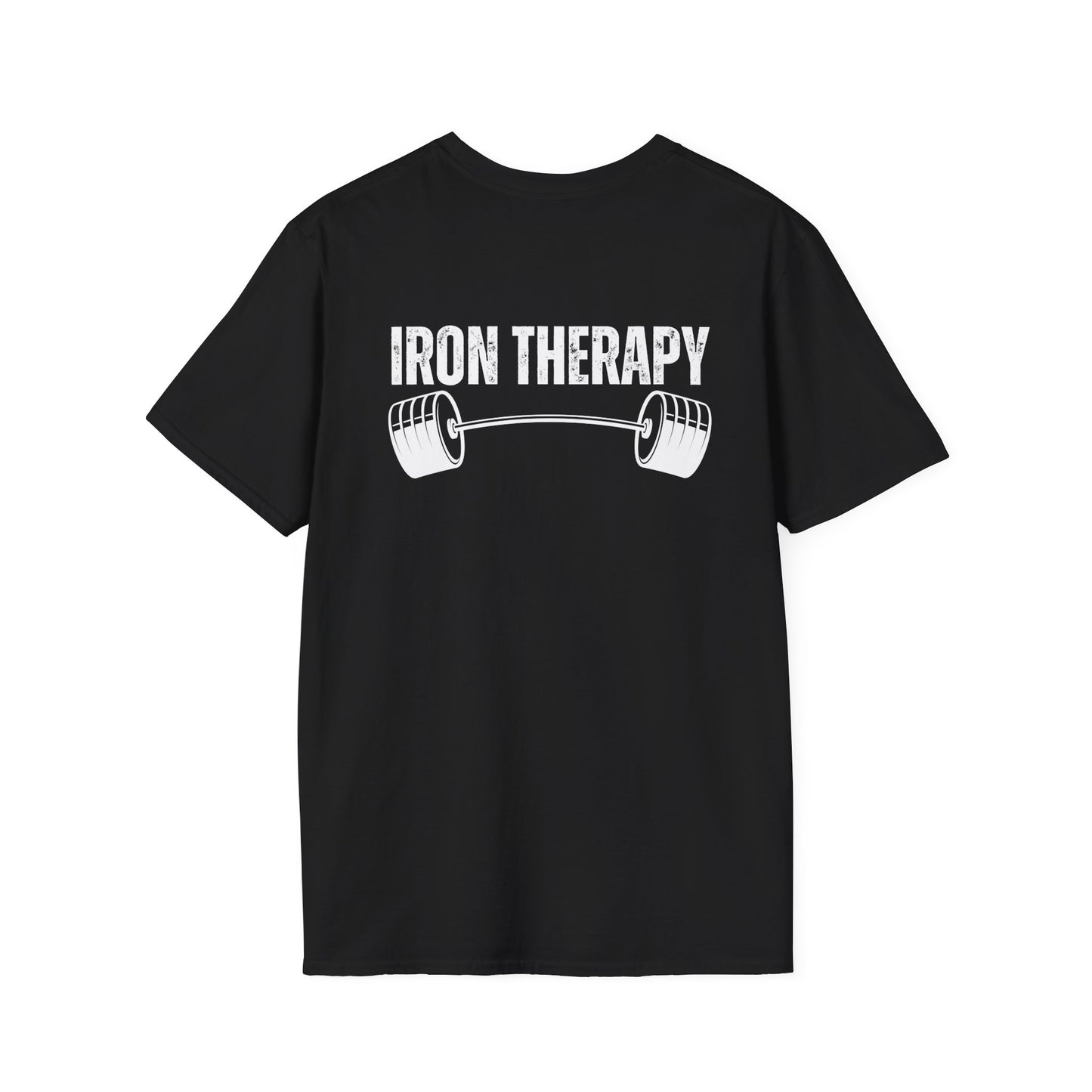 BACK DESIGN Iron Therapy Gym Shirt for Workout Lovers gift for Fitness Lover T-shirts for Him gift Powerlifting gifts for Weightlifting Tee Shirts Her